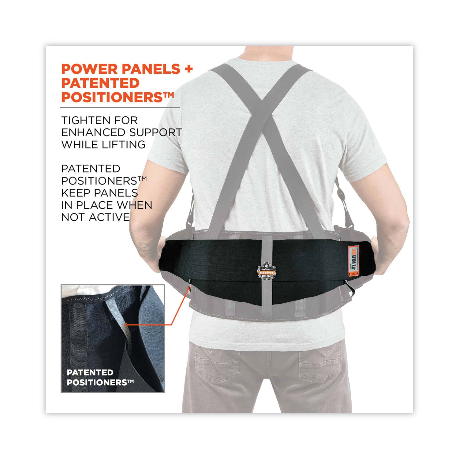 ergodyne® ProFlex 1100SF Standard Spandex Back Support Brace, Small, 25" to 30" Waist, Black