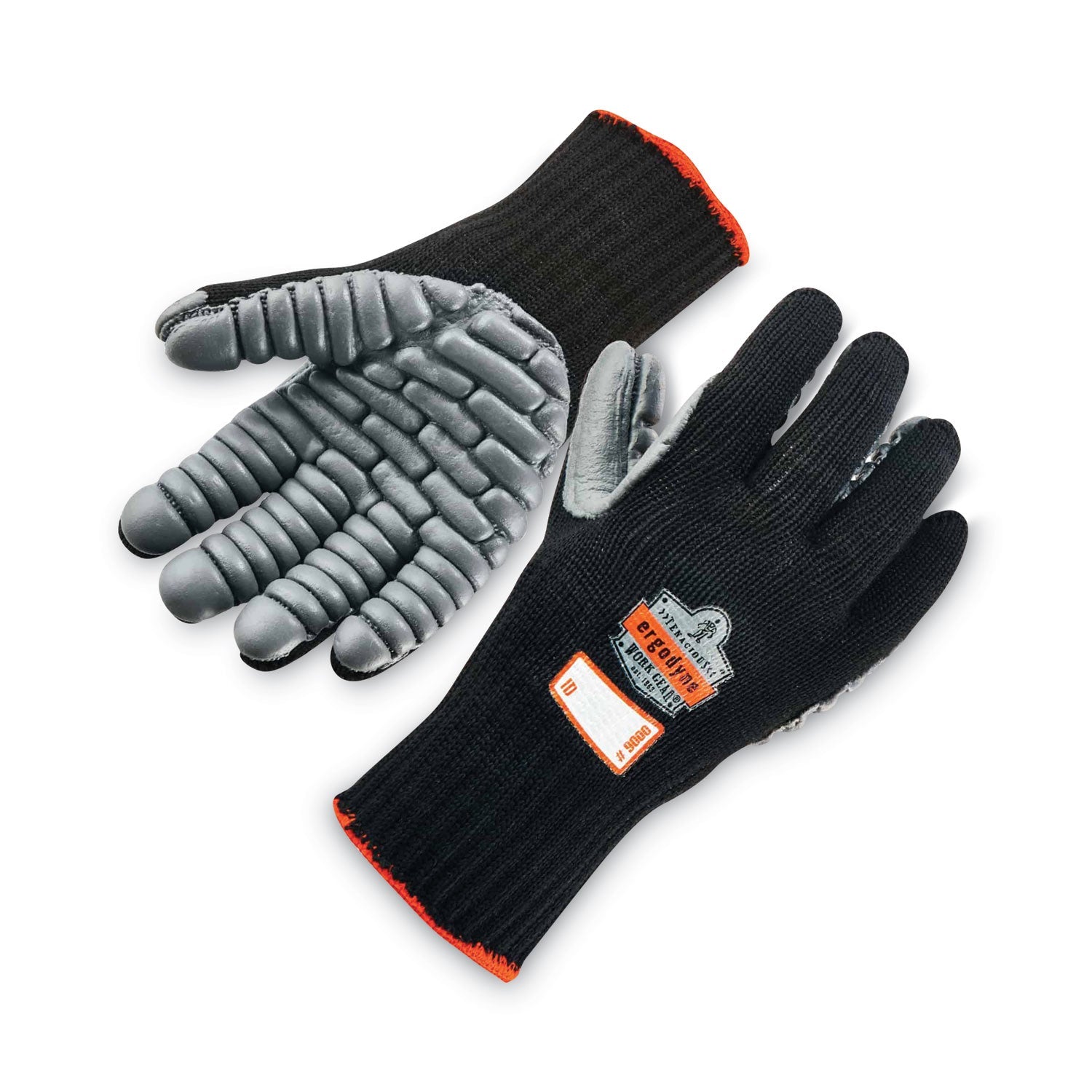 ergodyne® ProFlex 9000 Lightweight Anti-Vibration Gloves, Black, Large, Pair - Bloom Skins