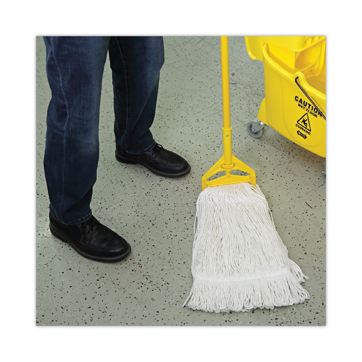Boardwalk® Premium Cut-End Wet Mop Heads, Cotton, 16oz, White, 12/carton