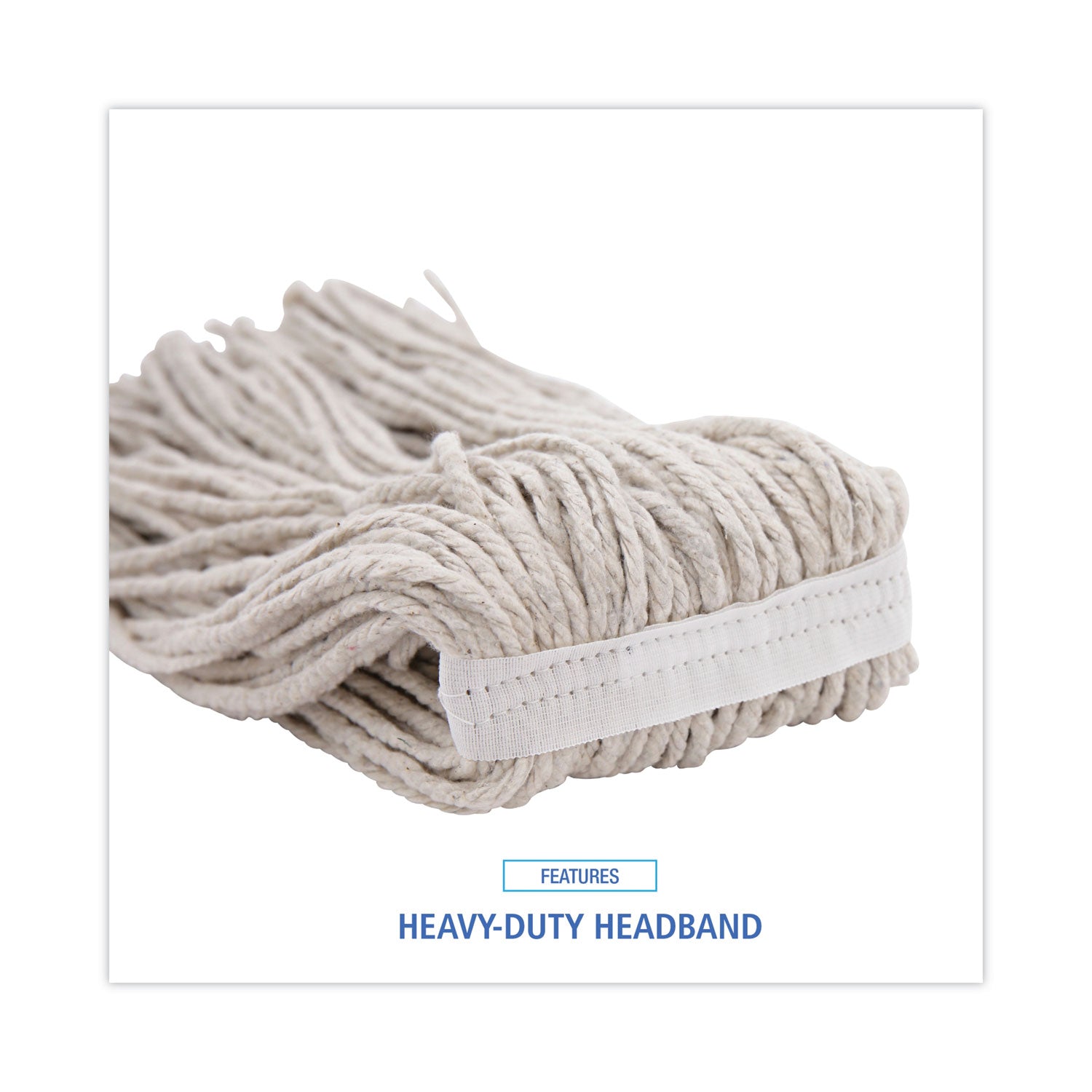 Boardwalk® Premium Cut-End Wet Mop Heads, Cotton, 16oz, White, 12/carton