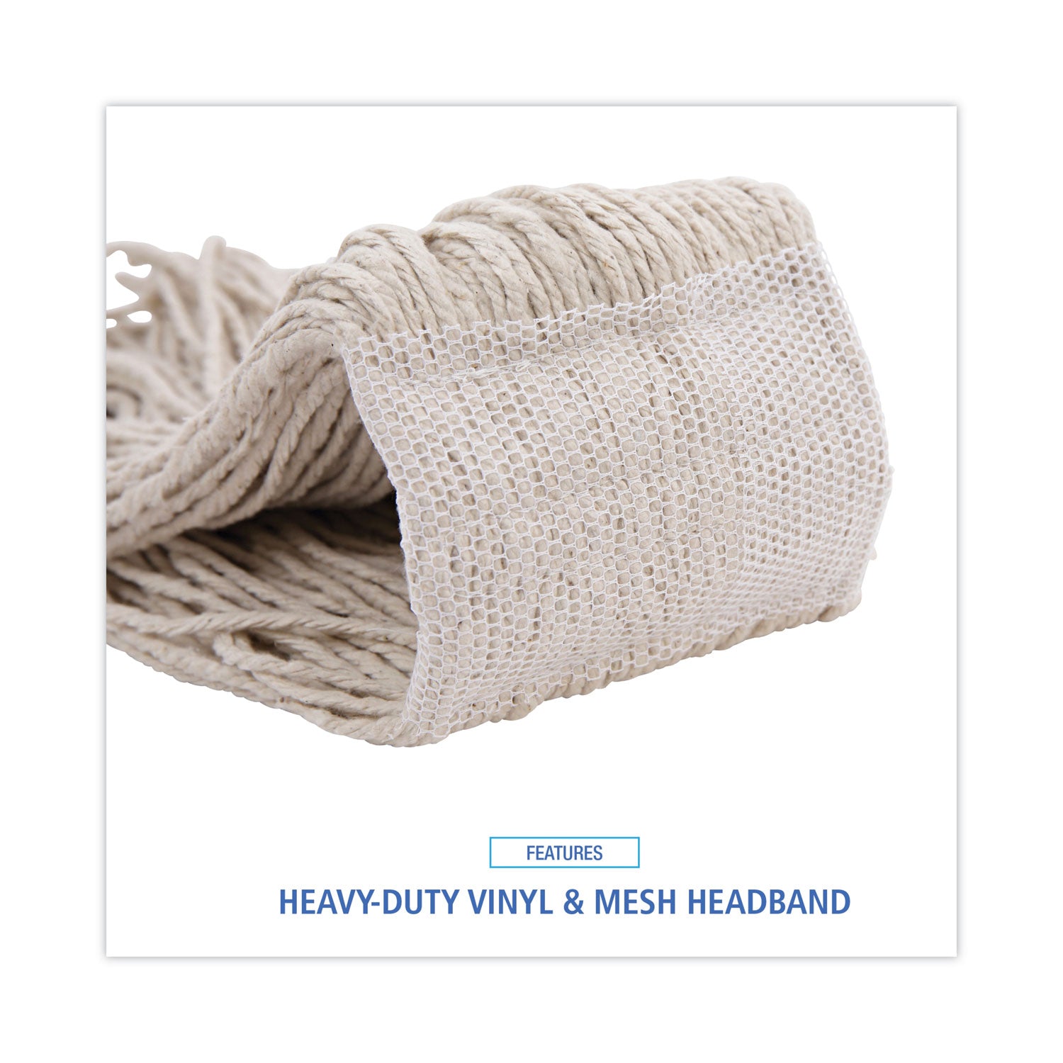 Boardwalk® Mop Head, Premium Saddleback Head, Cotton Fiber, 24 oz, White, 12/Carton