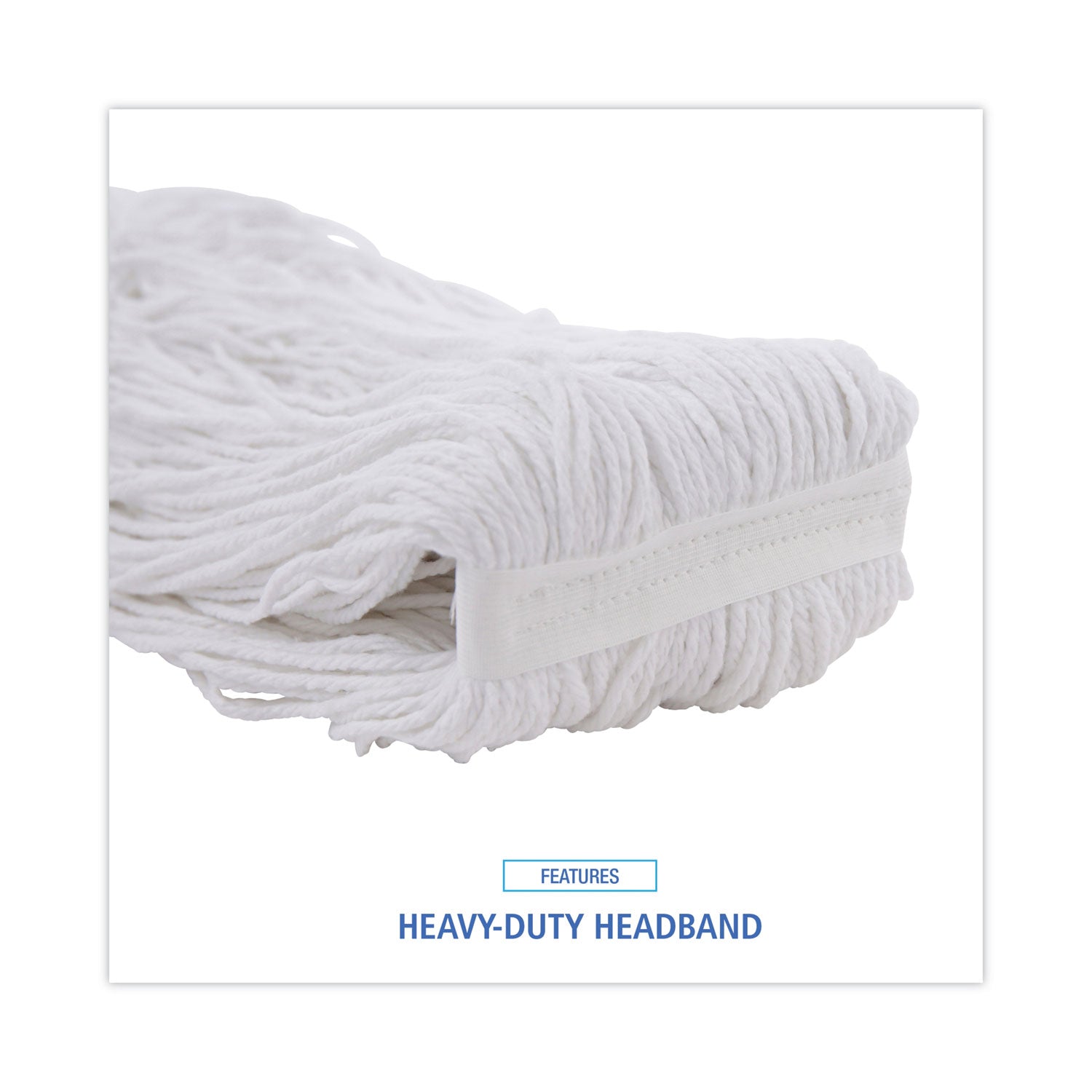 Boardwalk® Cut-End Wet Mop Head, Rayon, No. 32, White