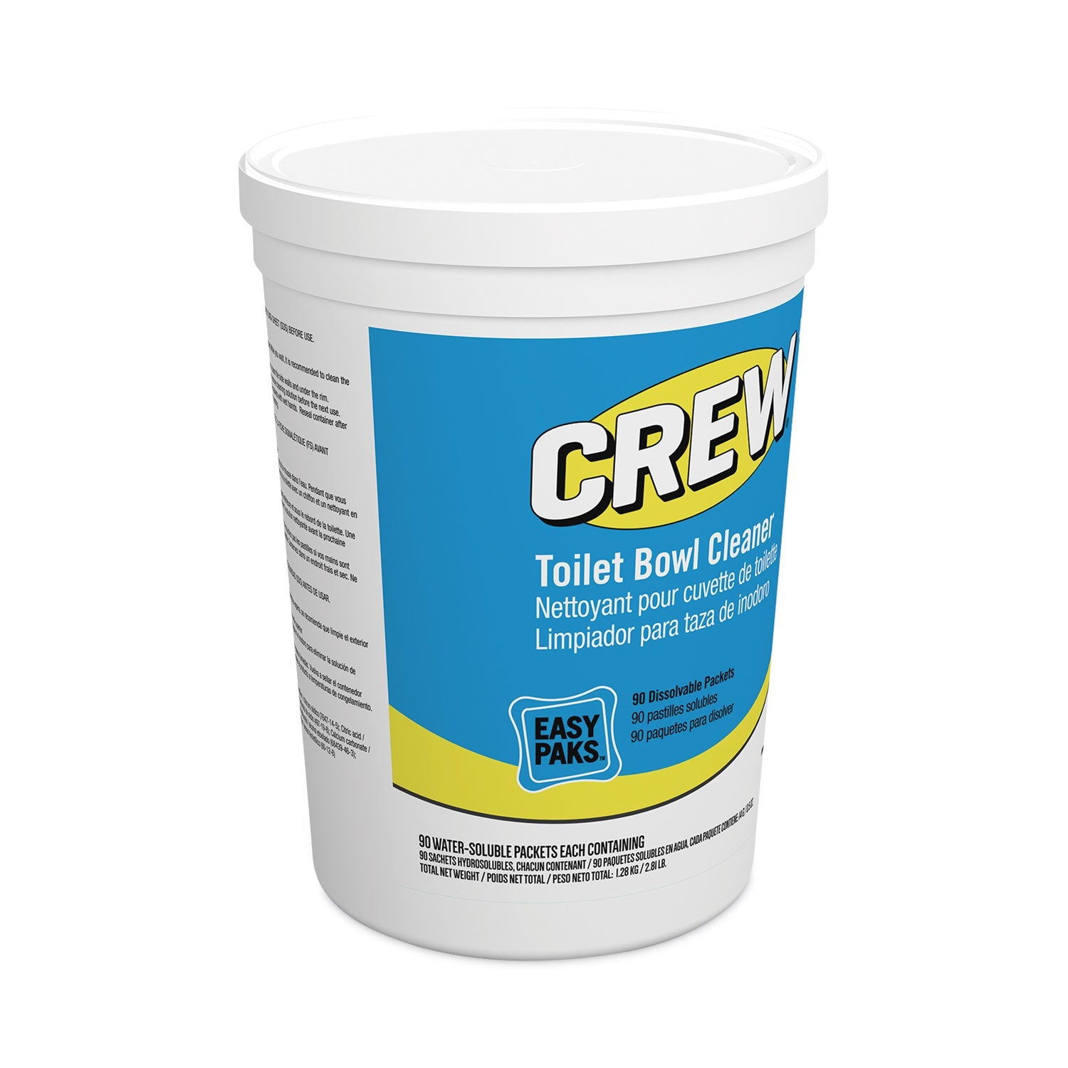 Diversey™ Crew Easy Paks Toilet Bowl Cleaner, Fresh Floral Scent, 0.5 Oz Packet, 90 Packets/tub, 2 Tubs/carton