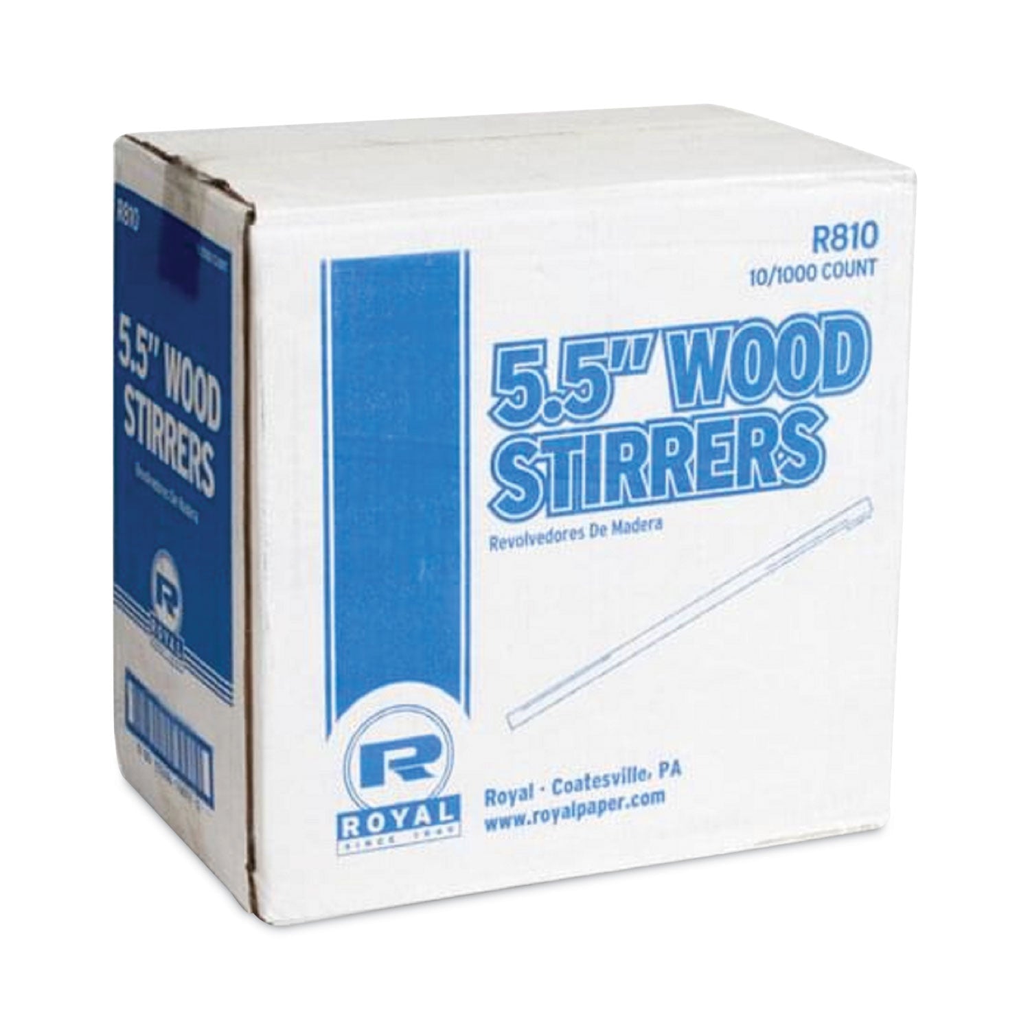 AmerCareRoyal® Wood Coffee Stirrers, 5.5", 1,000 Stirrers/box