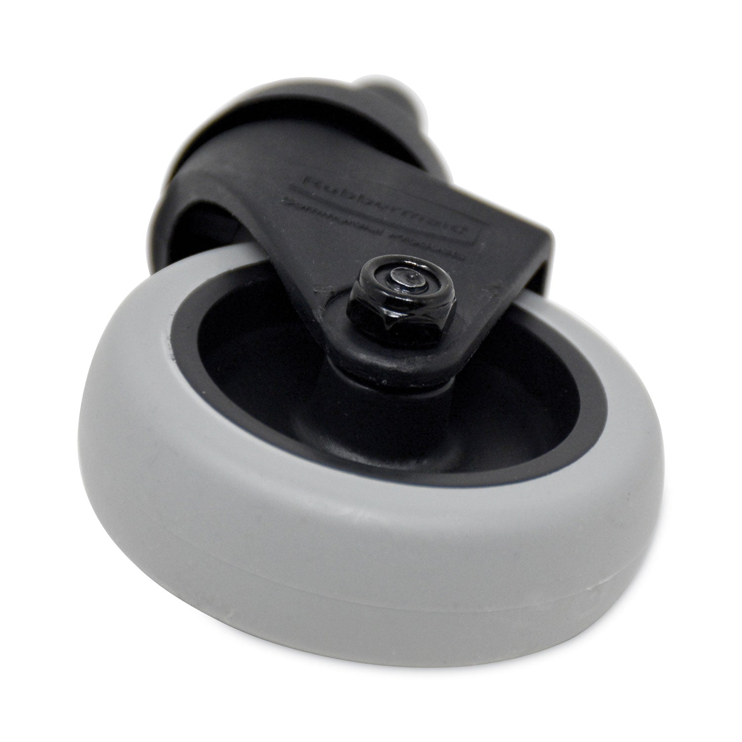 Rubbermaid® Commercial Replacement Bayonet-Stem Swivel Casters, Grip Ring Stem, 3" Soft Rubber Wheel, Black