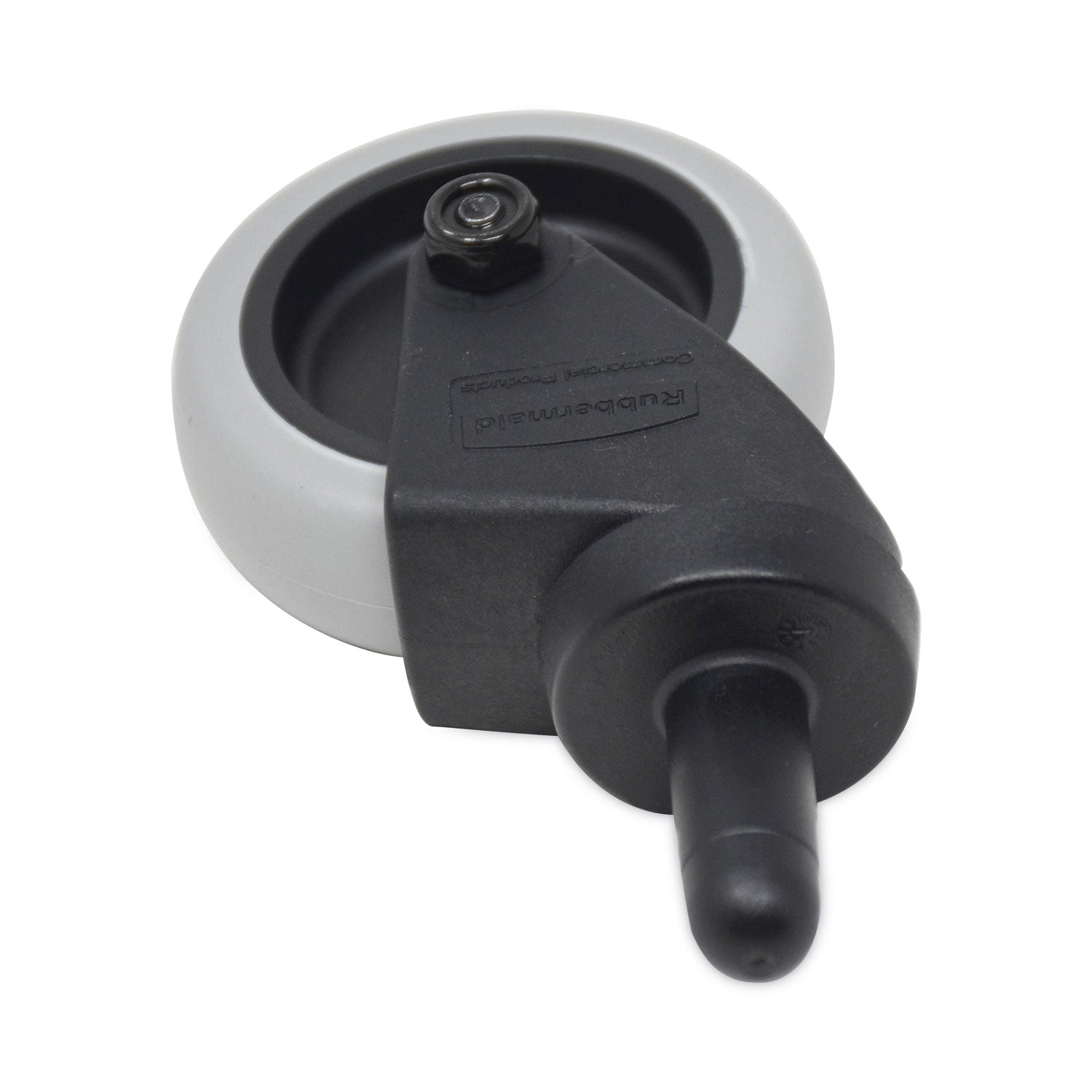 Rubbermaid® Commercial Replacement Bayonet-Stem Swivel Casters, Grip Ring Stem, 3" Soft Rubber Wheel, Black