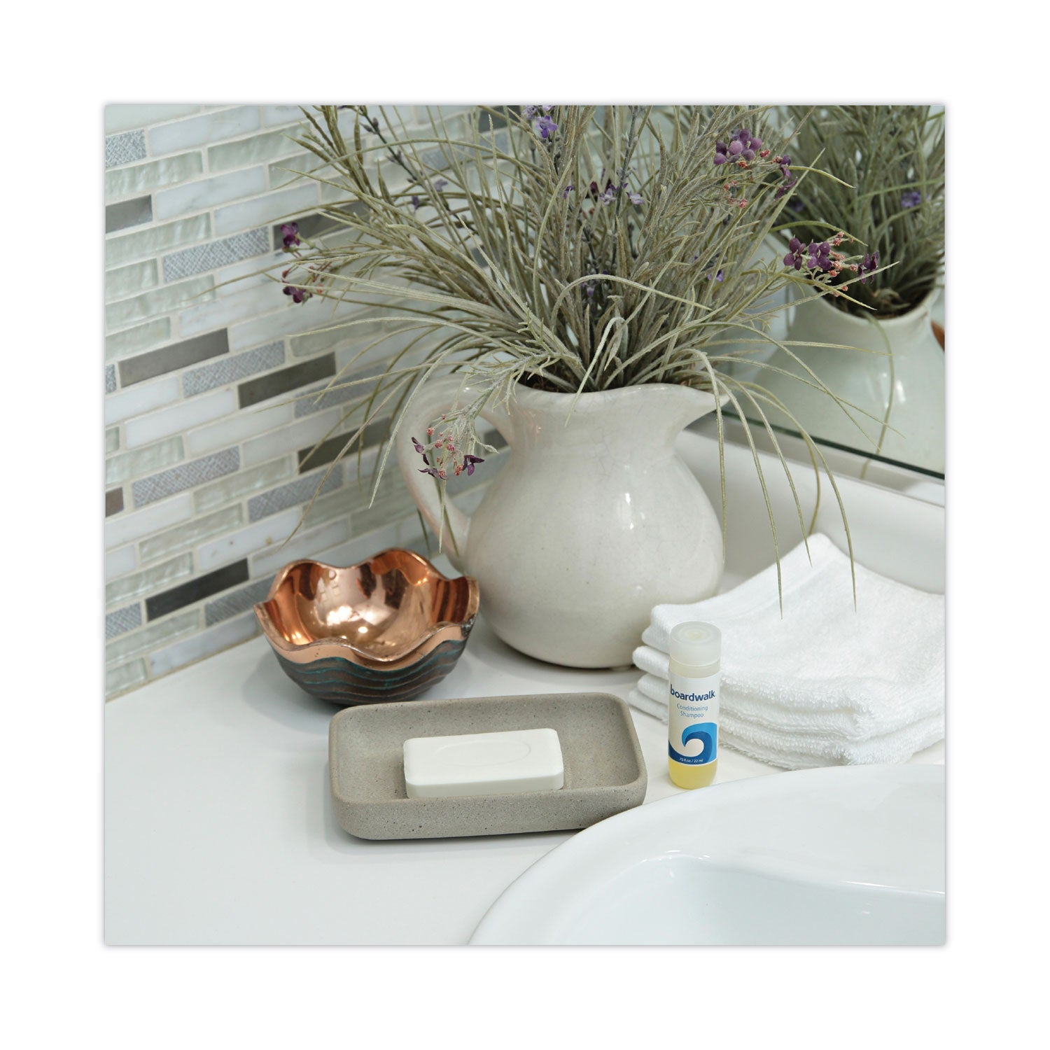 Boardwalk® Face and Body Amenity Soap, Unwrapped, Floral Scent, # 3 Bar, 144/Carton