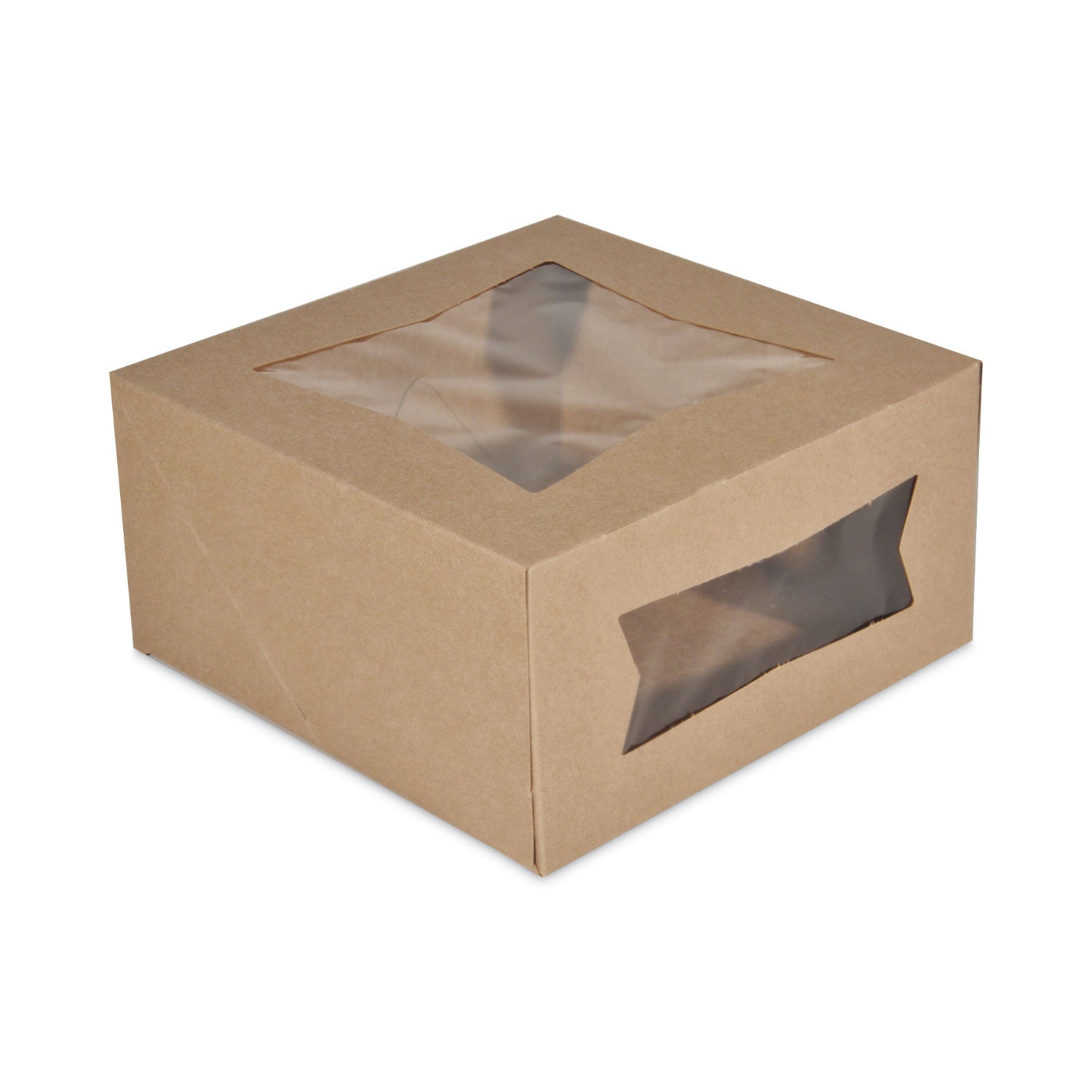 SCT® Kraft Window Bakery Boxes, 8 x 8 x 4, Brown, Paper, 150/Carton - Bloom Skins