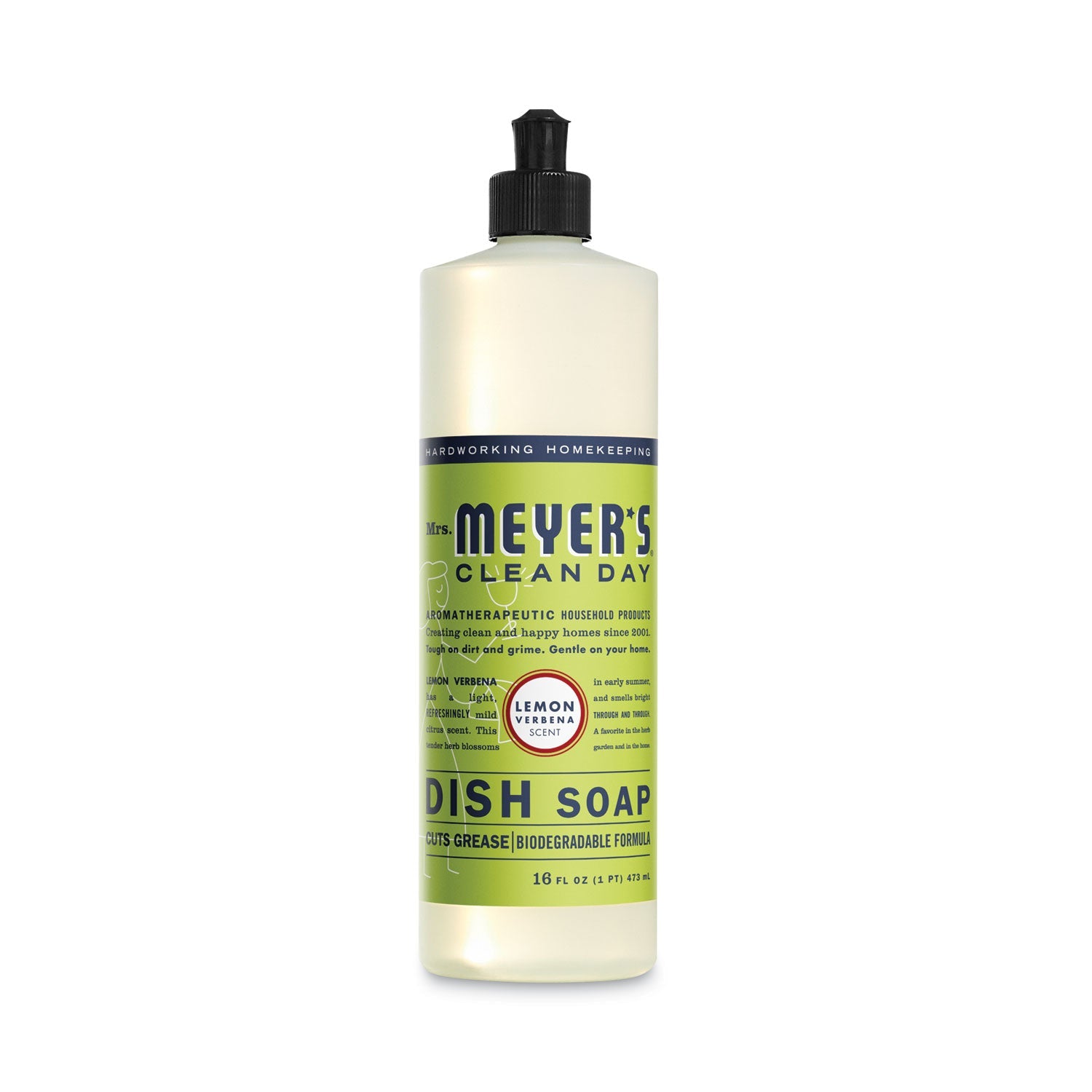 Mrs. Meyer's® Dish Soap, Lemon Scent, 16 Oz, Bottle, 6/carton