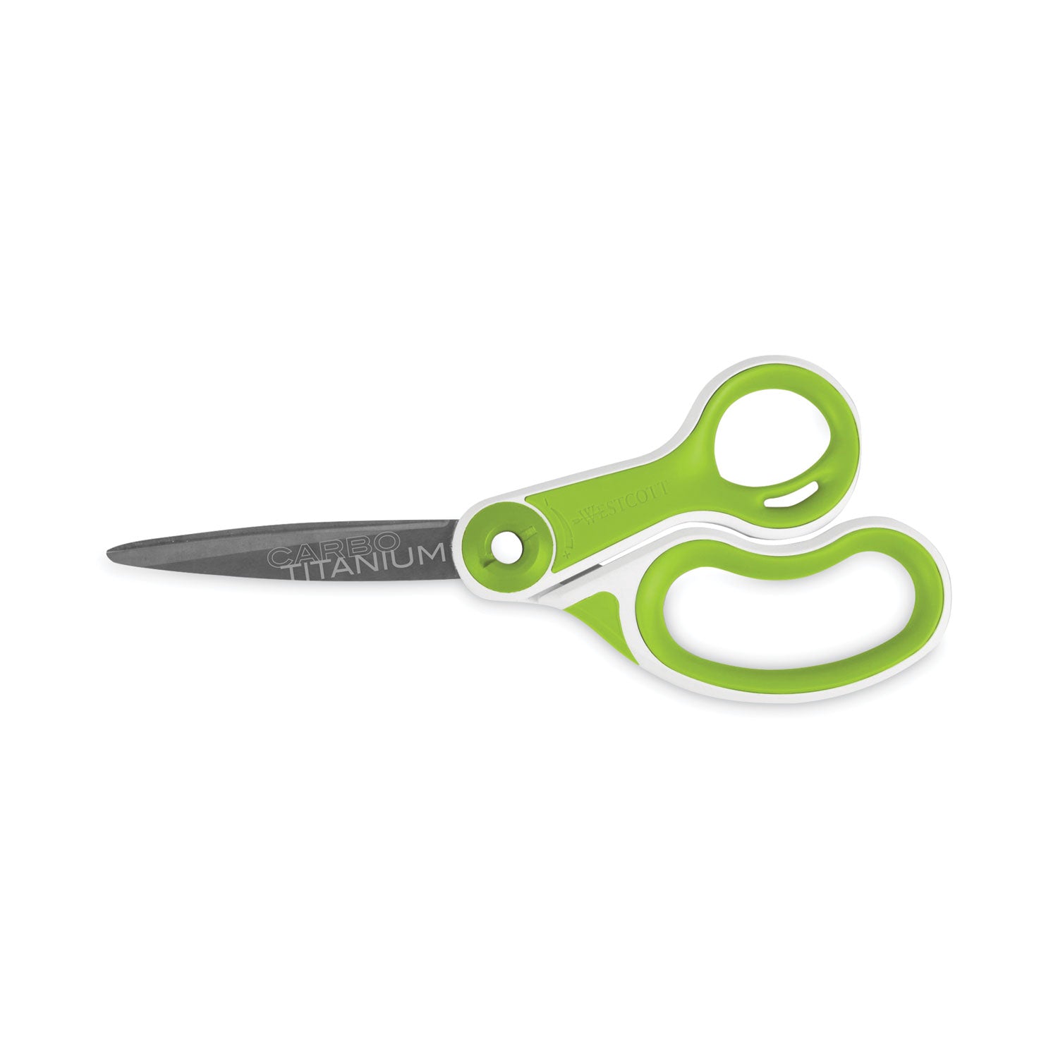 Westcott® CarboTitanium Bonded Scissors, 8" Long, 3.25" Cut Length, Straight White/Green Handle