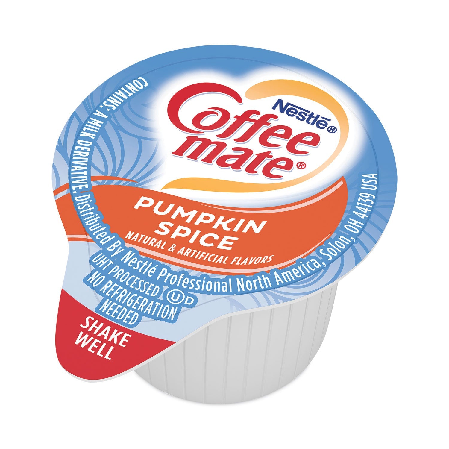 Coffee mate® Liquid Coffee Creamer, Pumpkin Spice, 0.38 oz Mini Cups, 50/Box, 4 Boxes/Carton