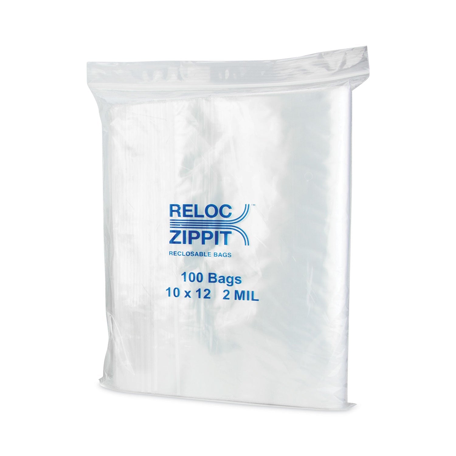 BagCo™ Zippit Resealable Bags, 2 mil, 10 x 12, Clear, 100 Bags/Pack, 10 Packs/Carton - Bloom Skins
