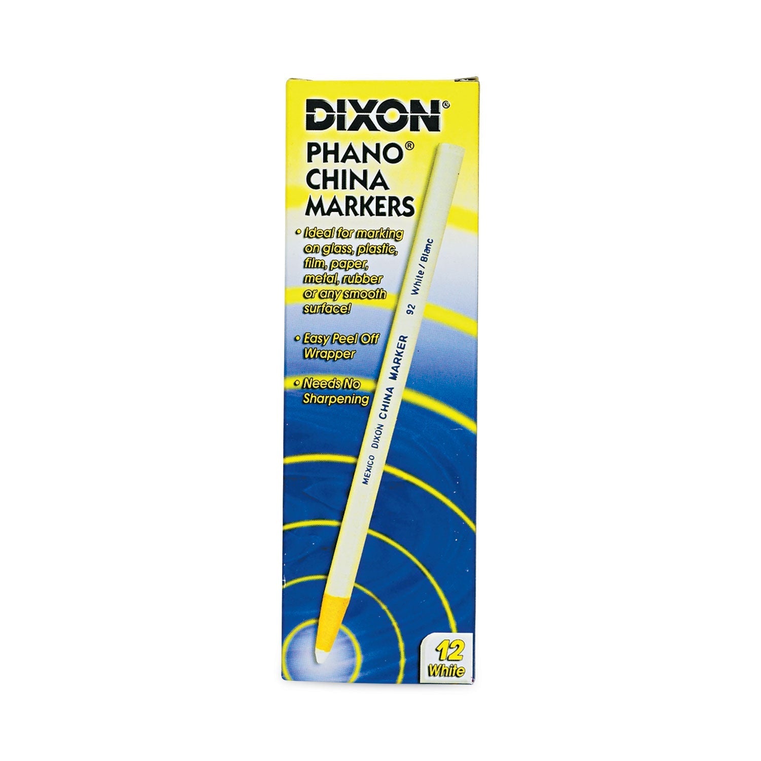 Dixon® China Marker, White, Dozen