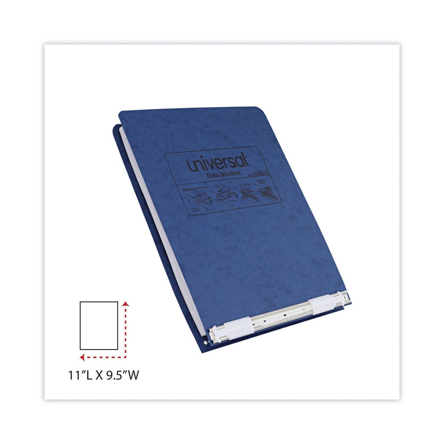 Universal® Pressboard Hanging Binder, 2 Posts, 6" Capacity, 9.5 X 11, Blue