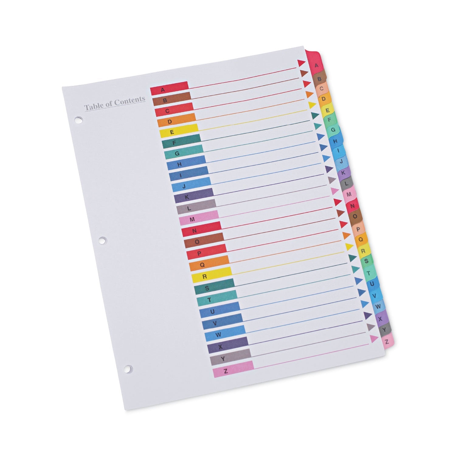 Universal® Deluxe Table Of Contents Dividers For Printers, 26-Tab, A To Z, 11 X 8.5, White, 1 Set