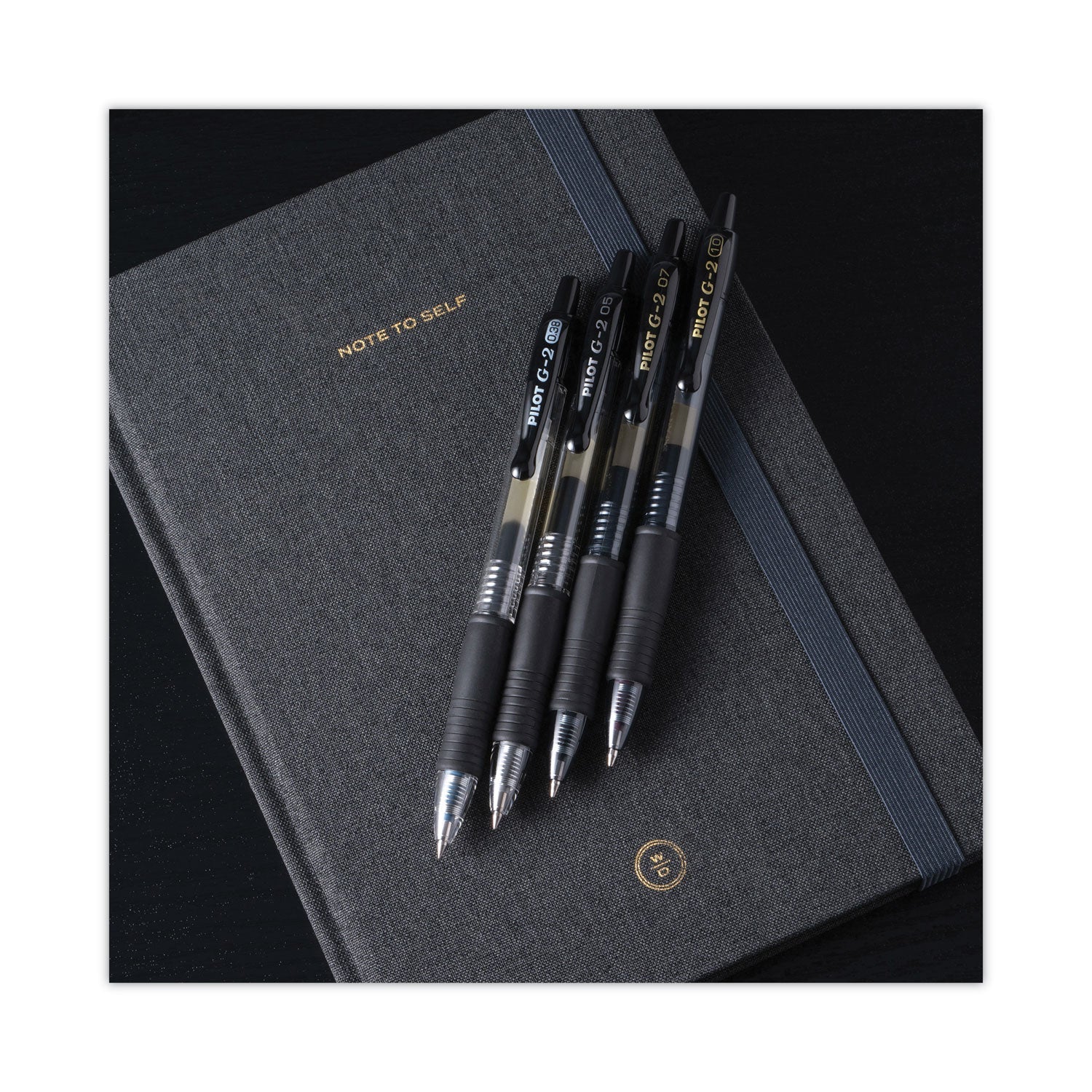 Pilot® G2 Premium Gel Pen, Retractable, Bold 1 mm, Black Ink, Smoke/Black Barrel, Dozen