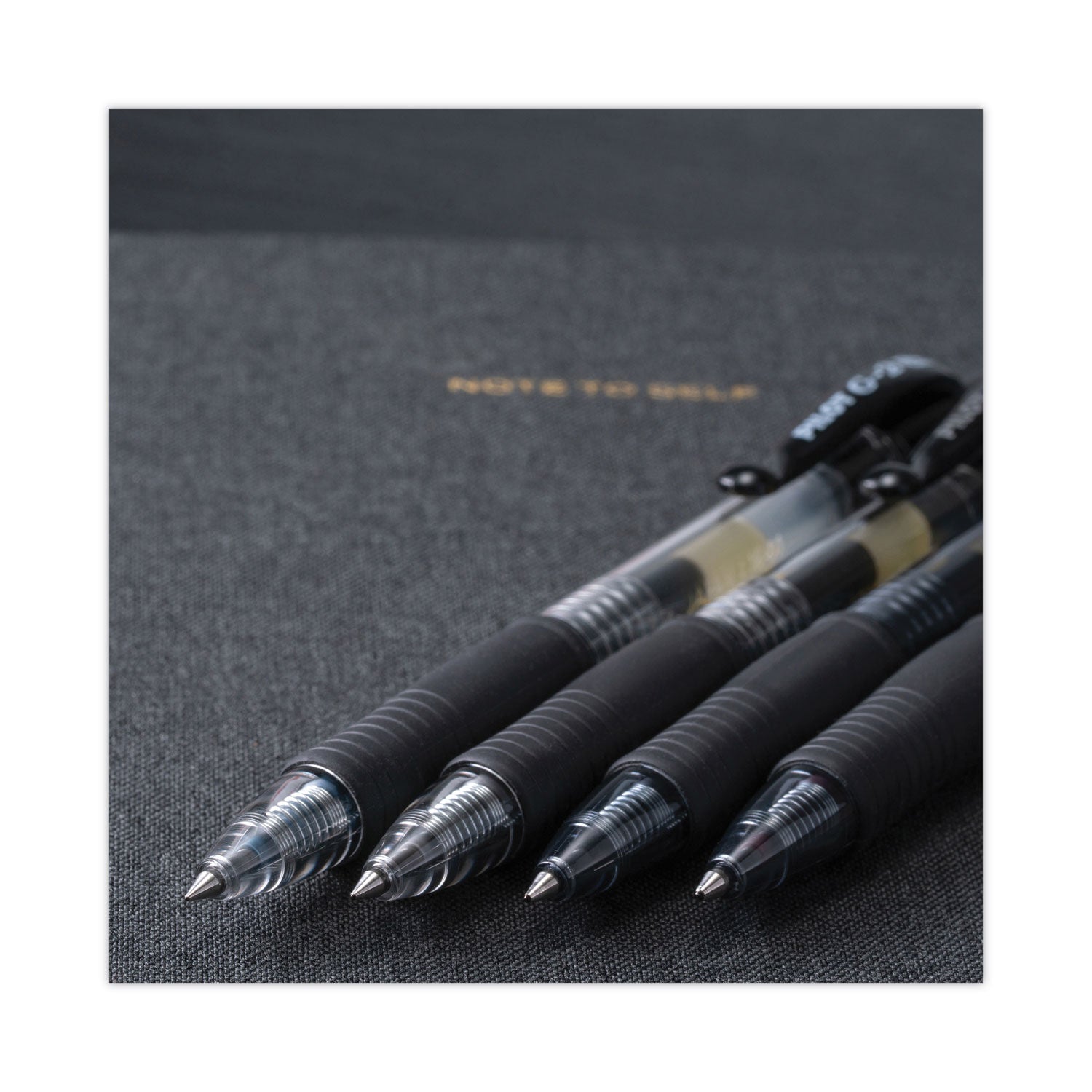 Pilot® G2 Premium Gel Pen, Retractable, Bold 1 mm, Black Ink, Smoke/Black Barrel, Dozen