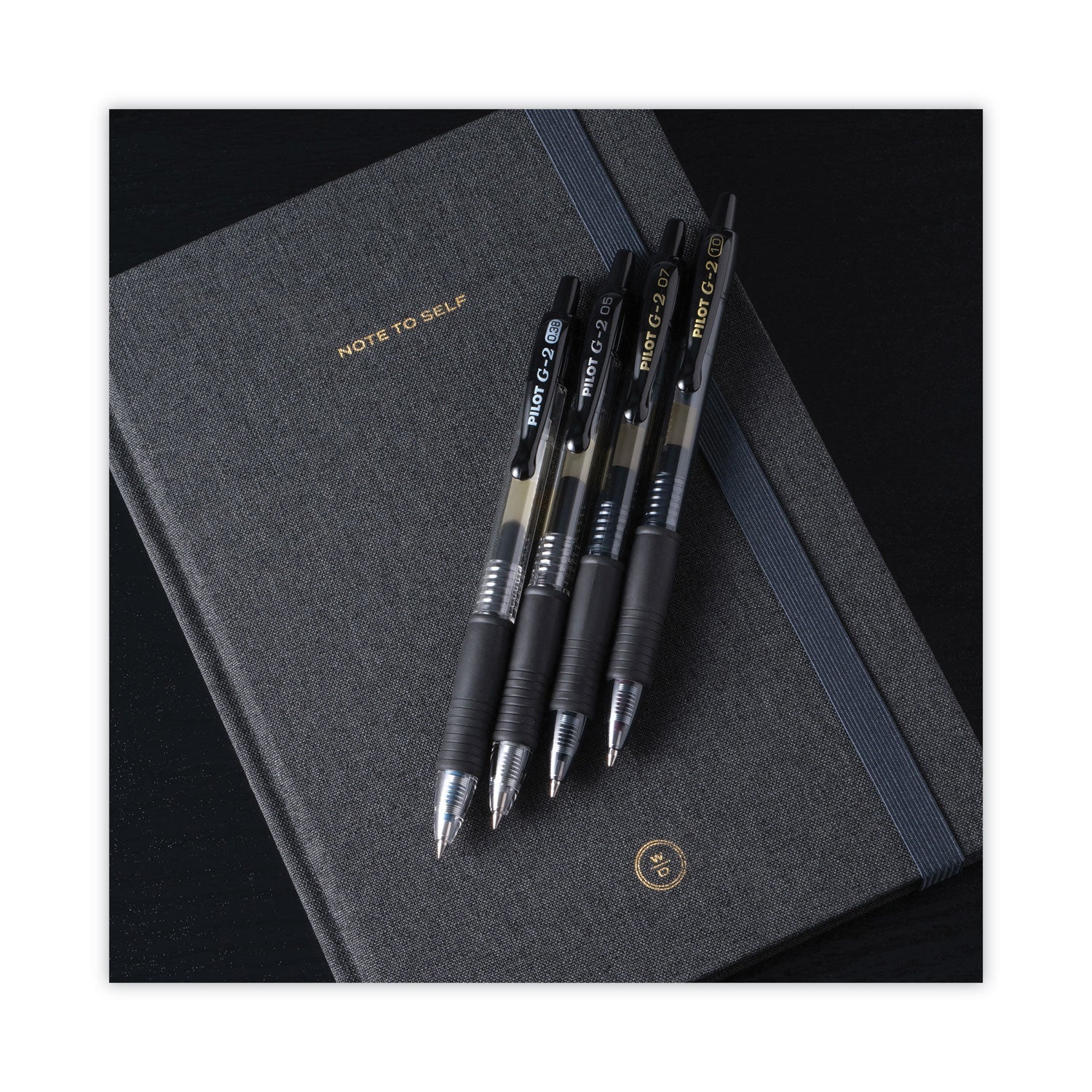 Pilot® G2 Premium Gel Pen Convenience Pack, Retractable, Extra-Fine 0.38 mm, Black Ink, Smoke/Black Barrel, Dozen