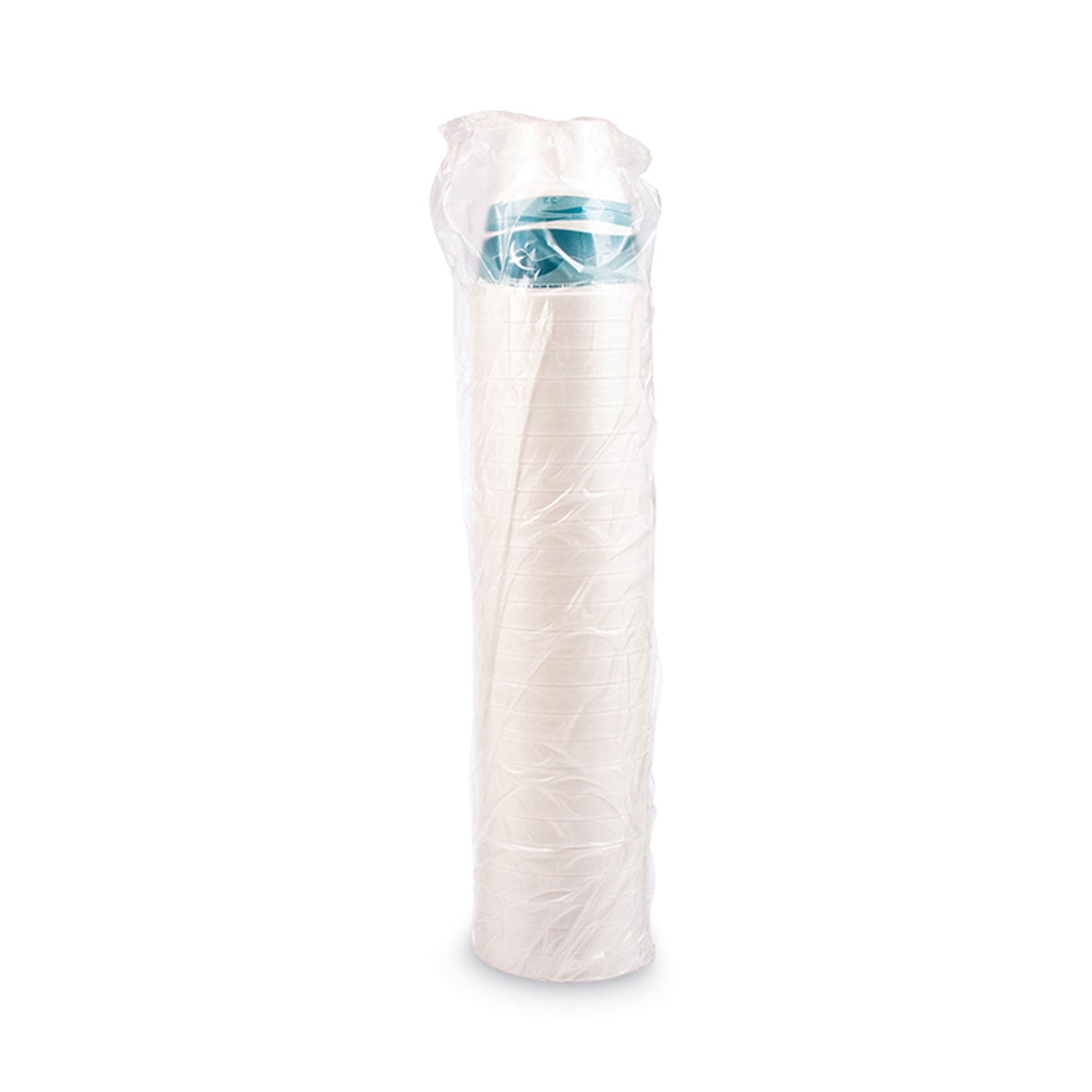 Dart® J Cup Insulated Foam Pedestal Cups, 32 oz, White/Teal, 25/Sleeve, 20 Sleeves/Carton - Bloom Skins