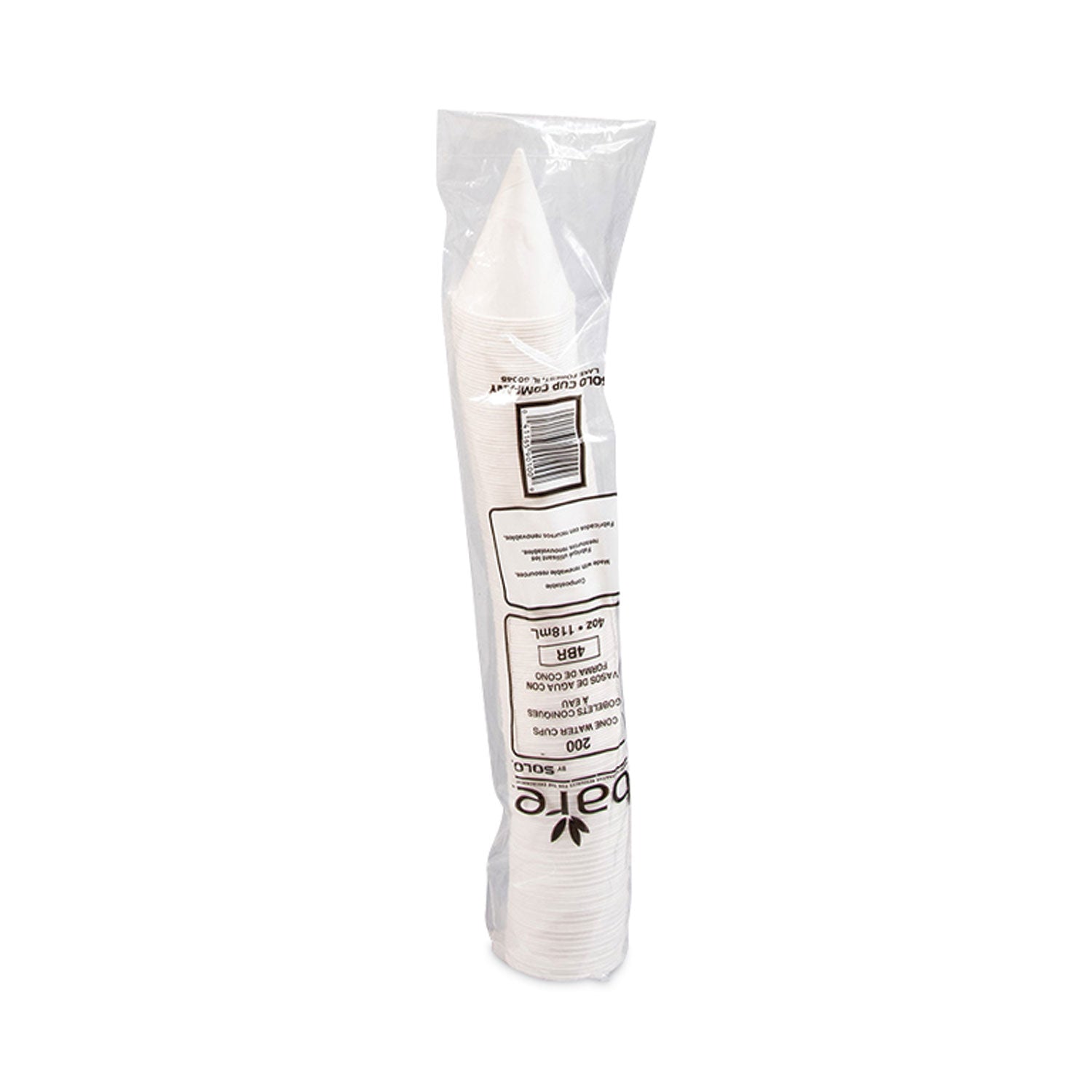SOLO® Cone Water Cups, 4 oz, Paper, White, 200/Pack