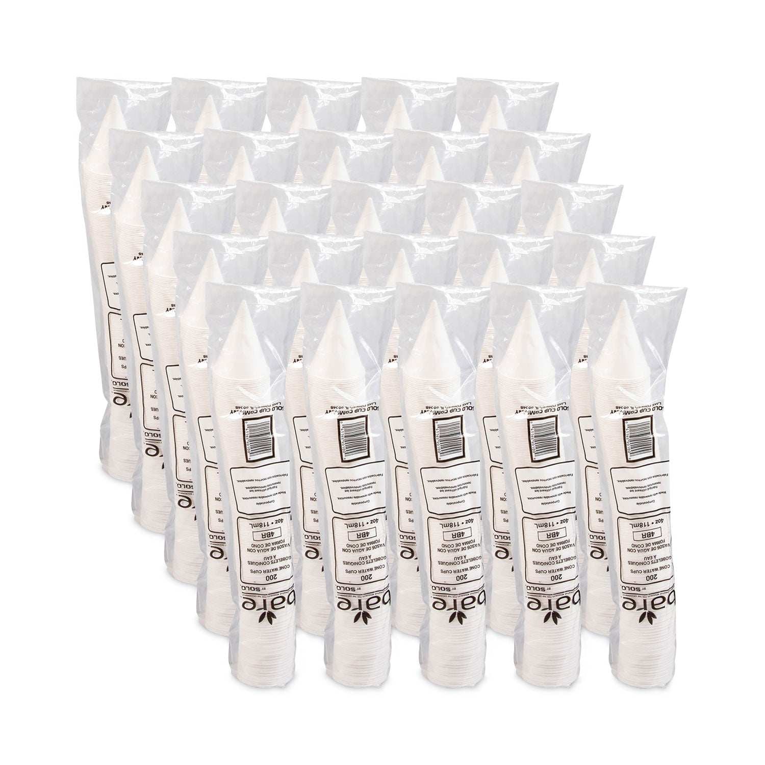 SOLO® Cone Water Cups, 4 oz, Paper, White, 200/Pack
