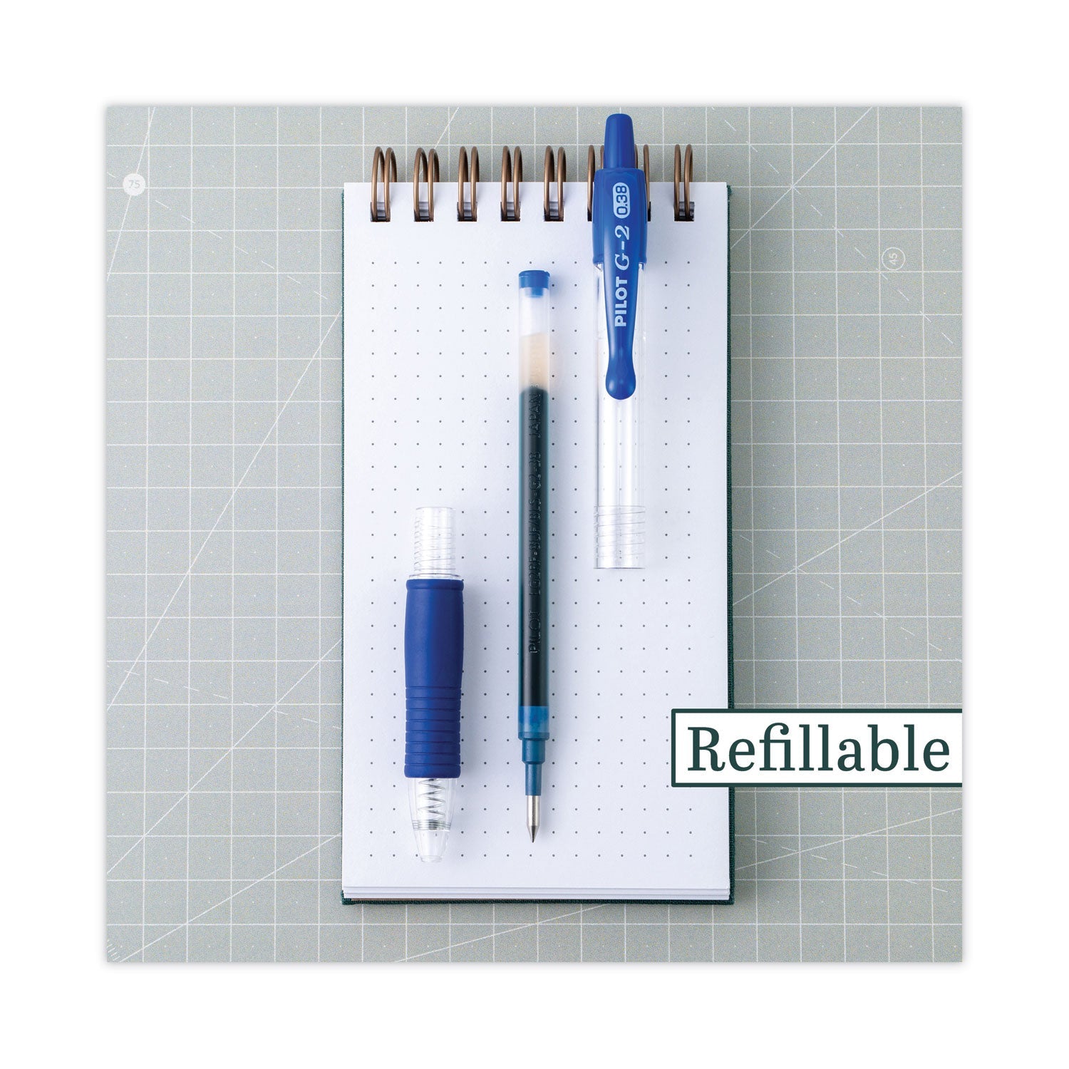 Pilot® G2 Premium Gel Pen Convenience Pack, Retractable, Extra-Fine 0.38 mm, Blue Ink, Smoke/Blue Barrel, Dozen