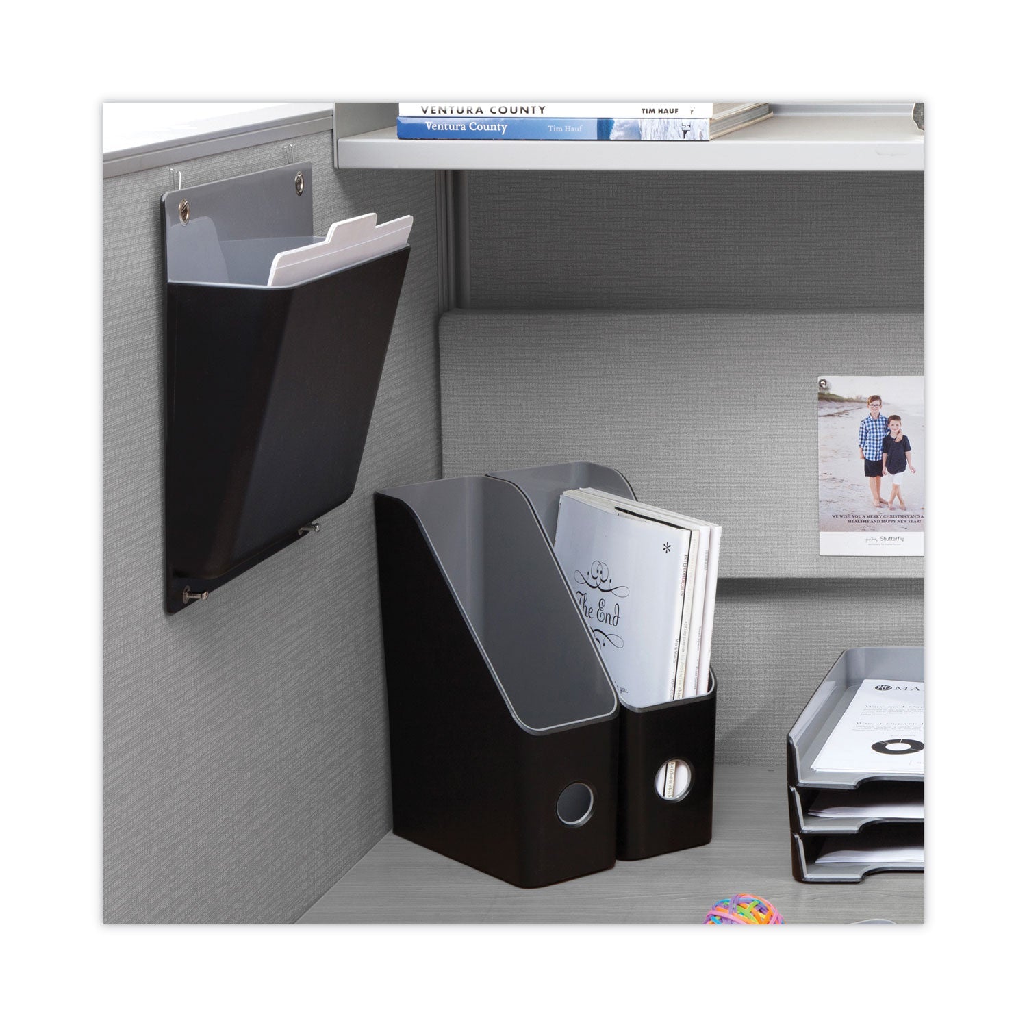 Advantus Fusion Magazine File, 3.5 x 9.5 x 12, Black/Gray