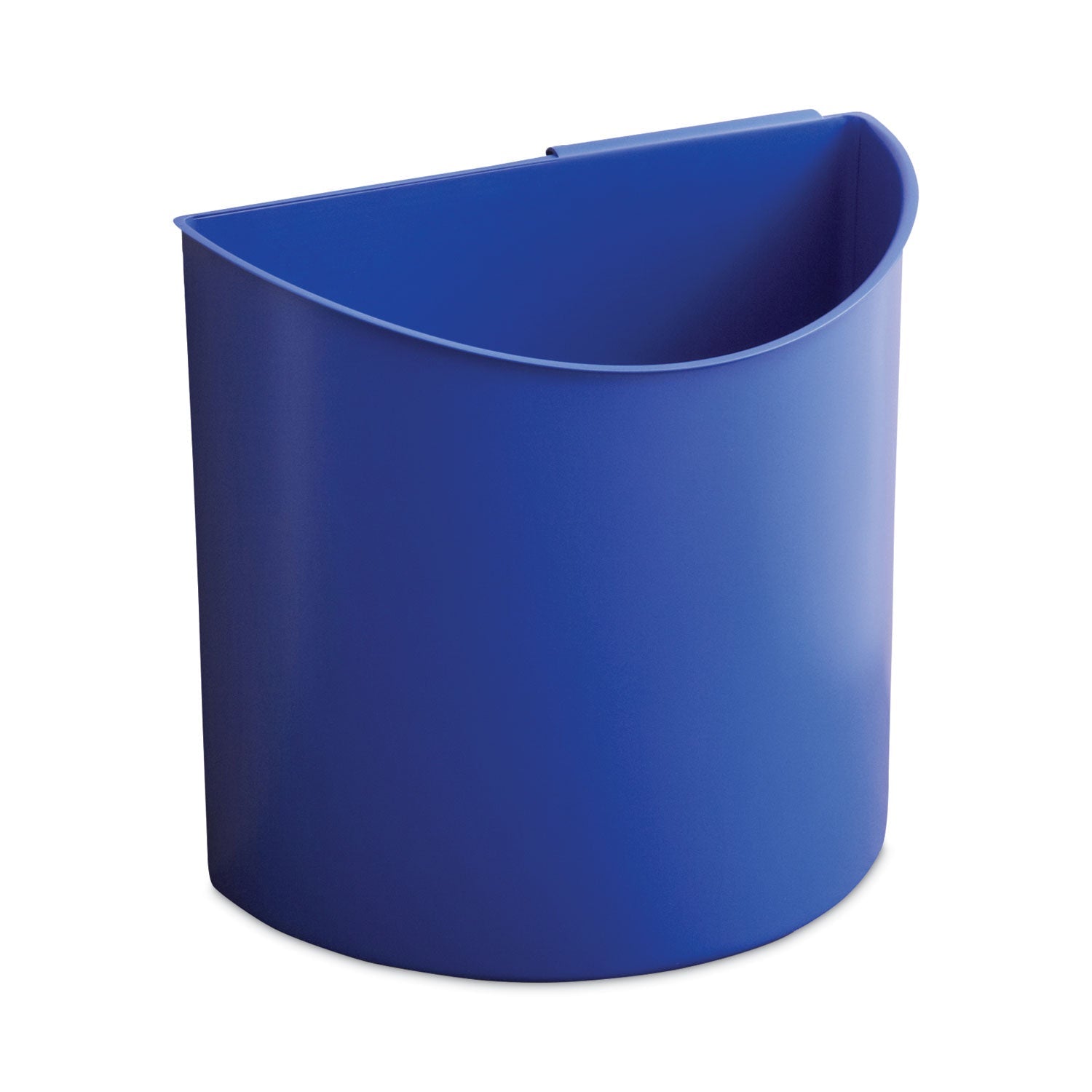 Safco® Desk-Side Recycling Receptacle, 7 gal, Plastic, Black/Blue