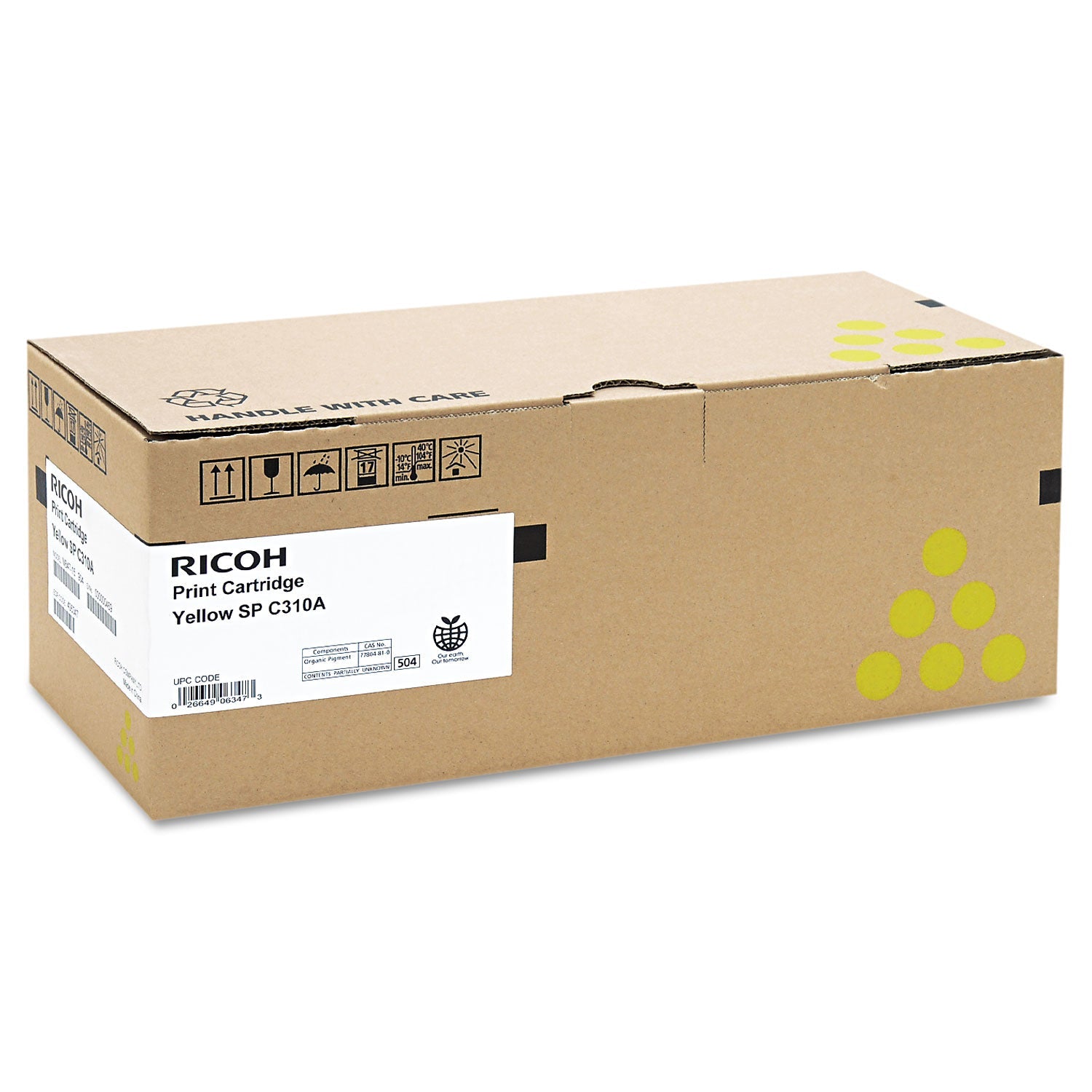 Ricoh® 406347 Toner, 2,500 Page-Yield, Yellow