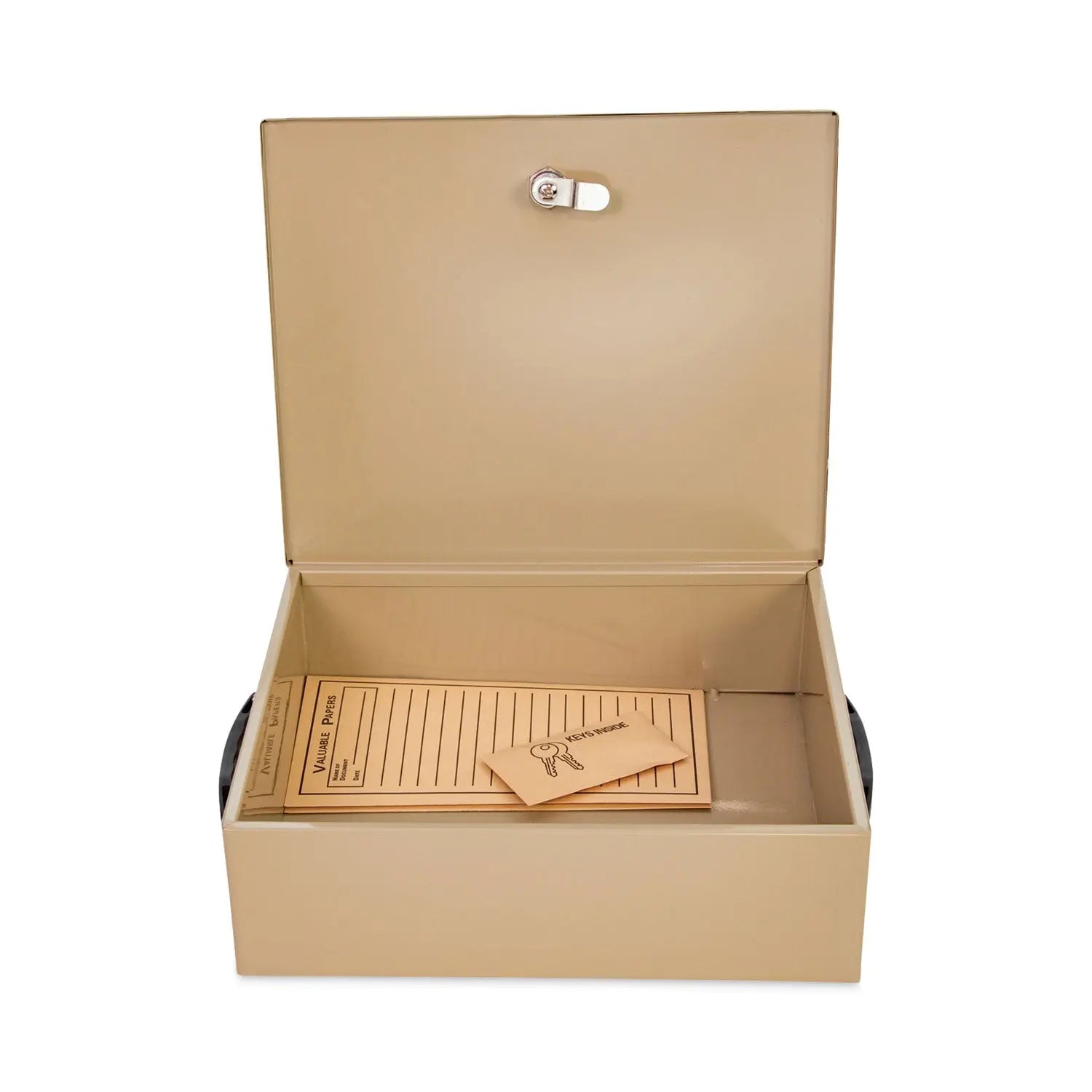 CONTROLTEK® Jumbo Locking Cash Box, 1 Compartment, 14.38 x 11 x 4.13, Sand
