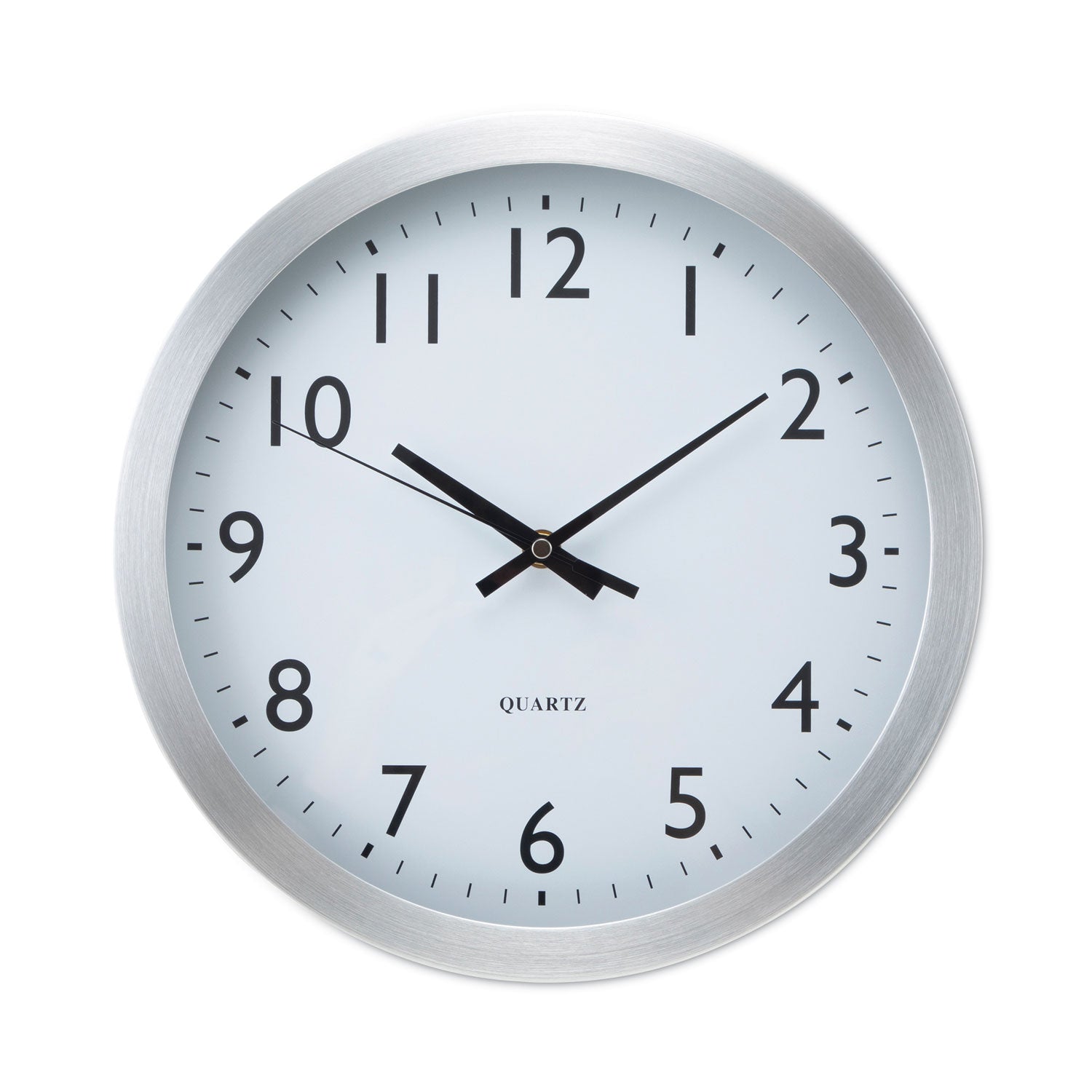 Brushed Aluminum Wall Clock | 12" Silver Case