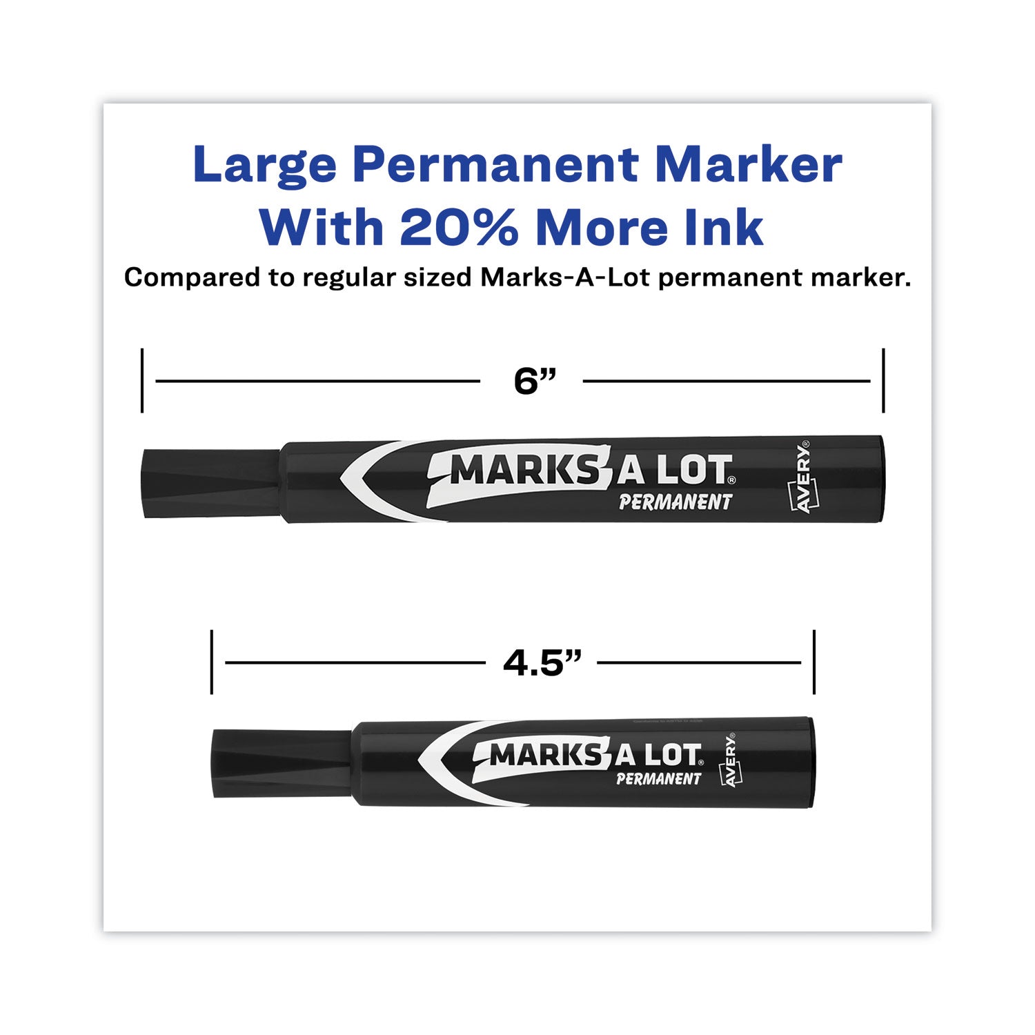 Avery® Marks A Lot Large Desk-Style Permanent Marker, Broad Chisel Tip, Black, Dozen (8888)
