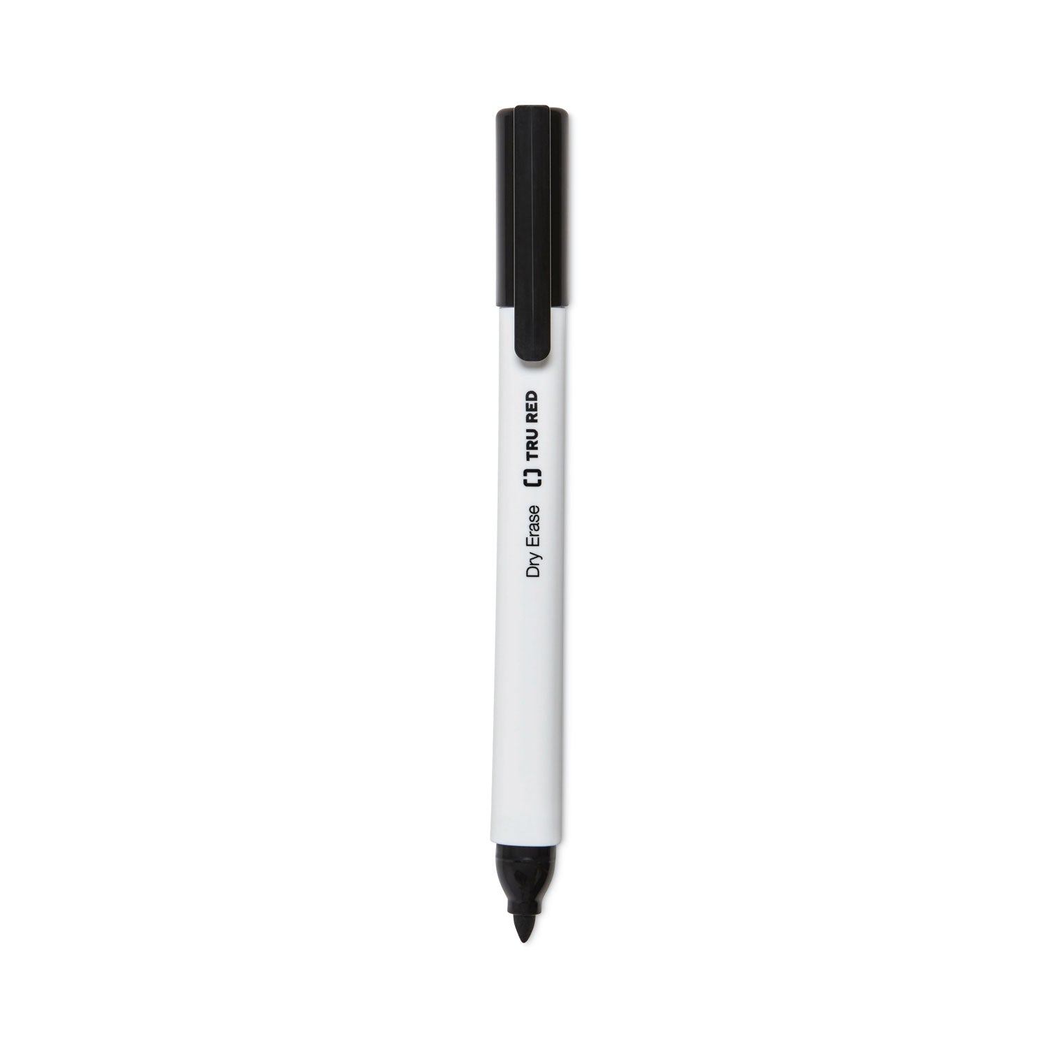TRU RED™ Dry Erase Marker, Tank-Style, Medium Chisel Tip, Black, 4/Pack