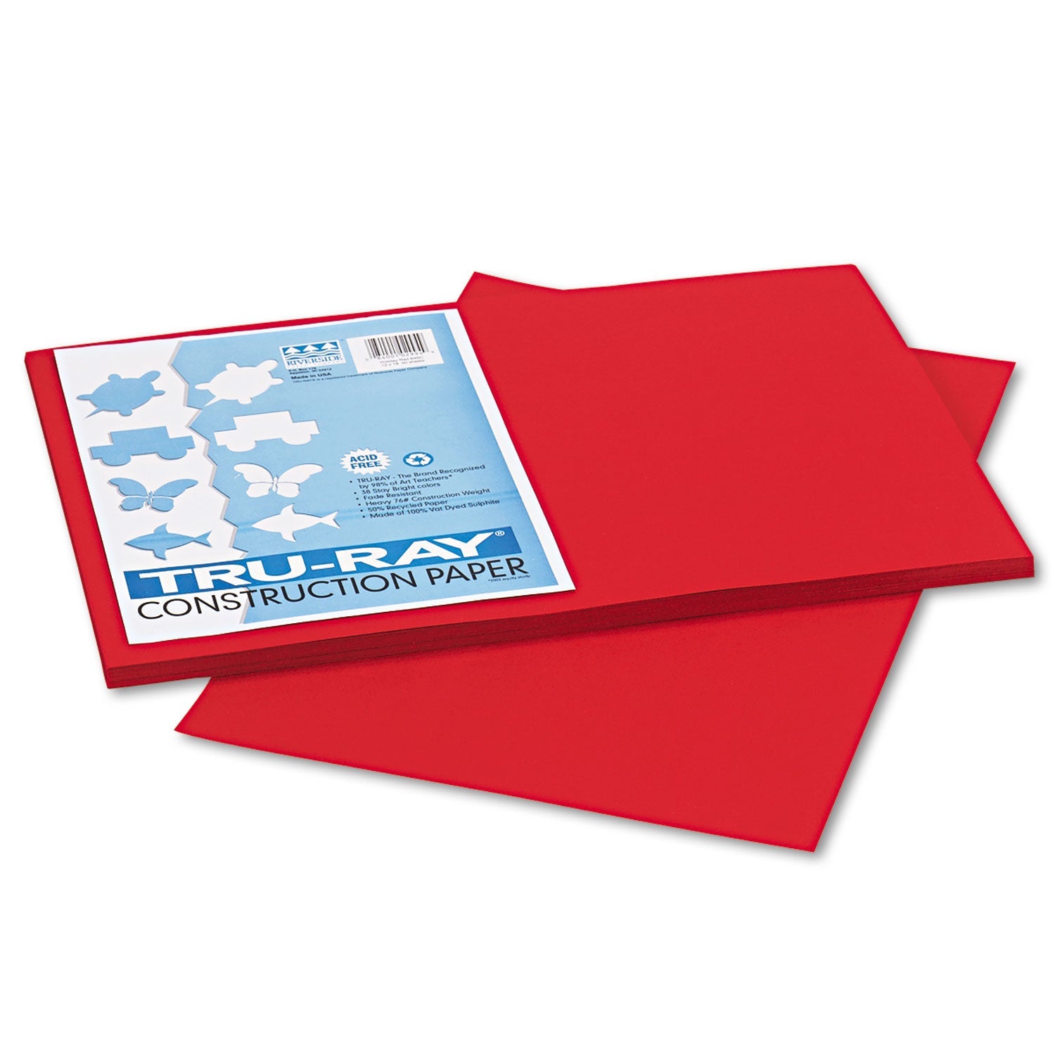 Pacon Tru-Ray Holiday Red Construction Paper 12x18