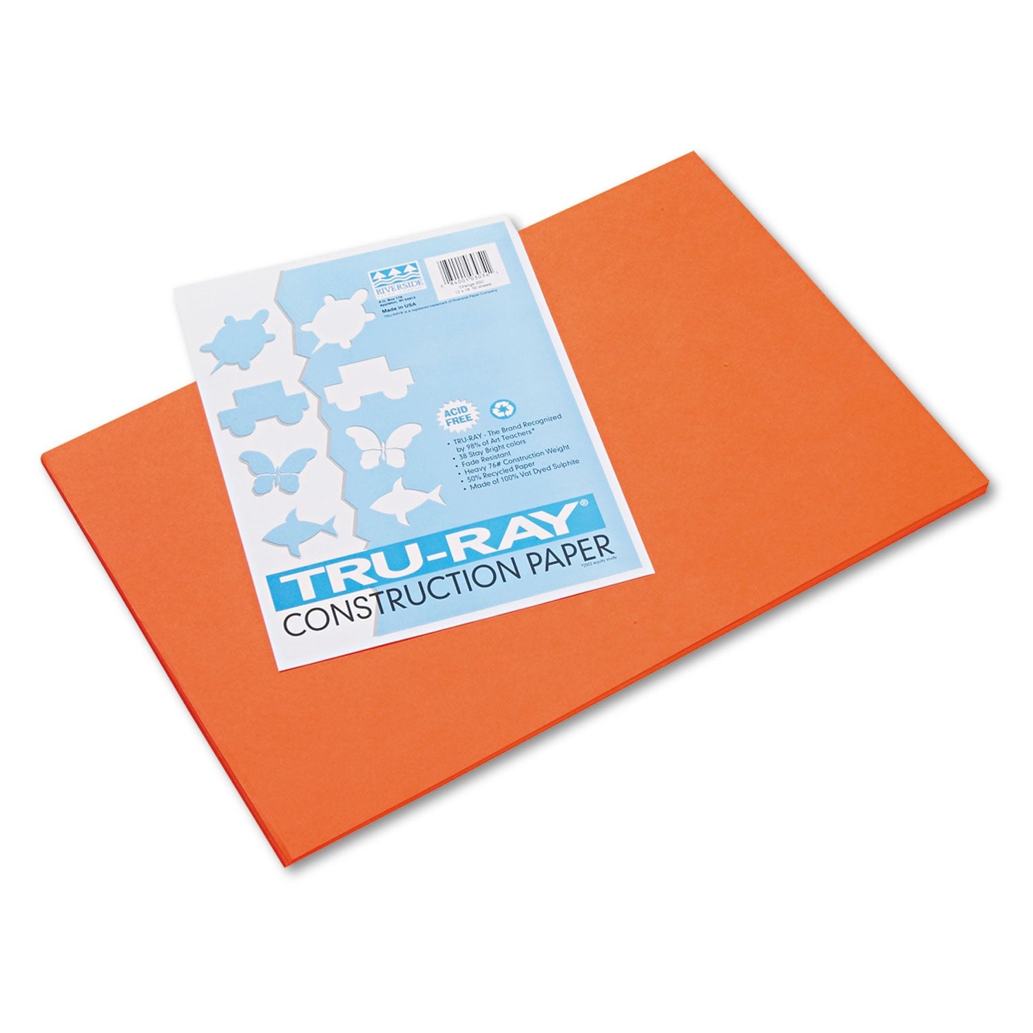 Tru-Ray Construction Paper | 12x18 Orange, 50/Pack