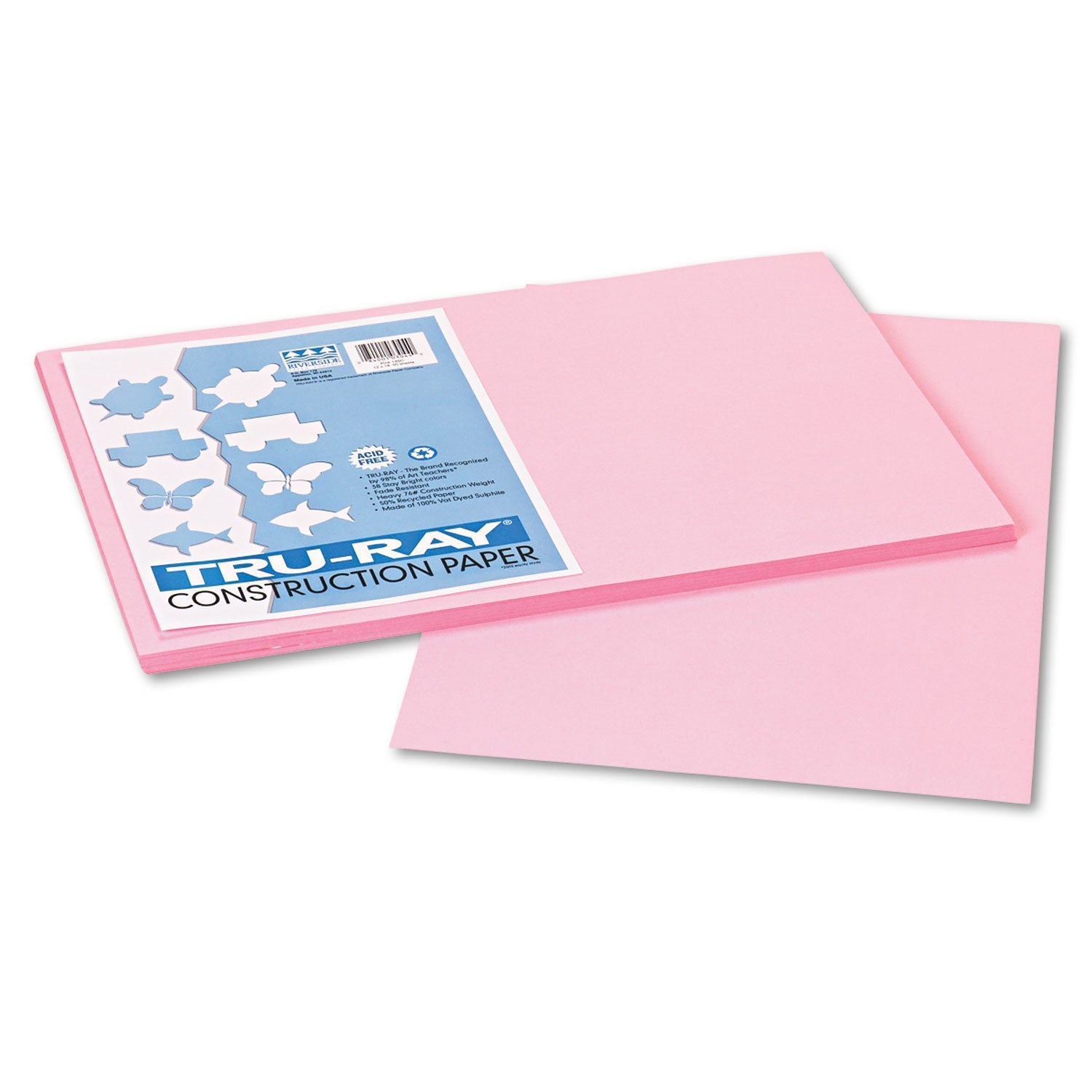 Pacon Tru-Ray Pink Construction Paper | 12x18