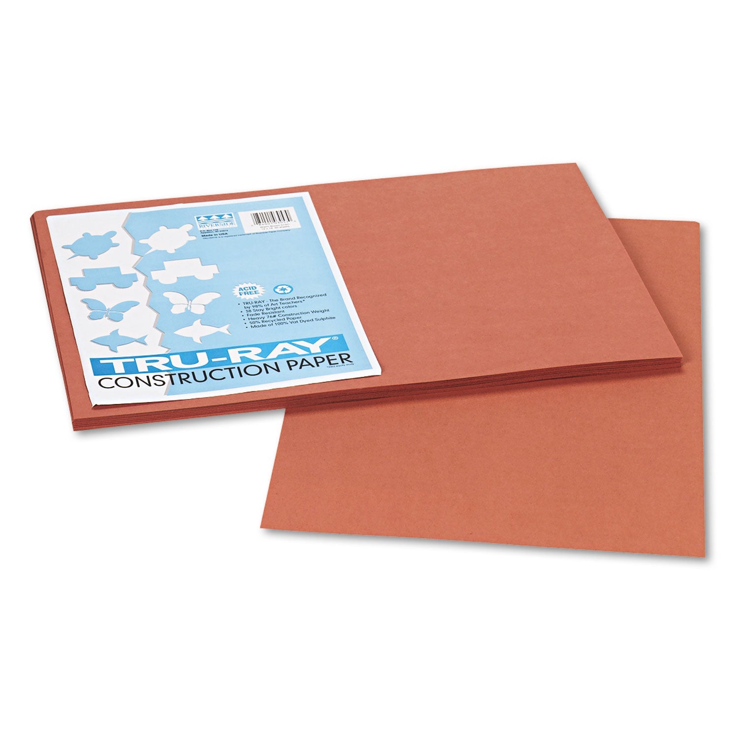 Pacon Tru-Ray Warm Brown Construction Paper 12x18