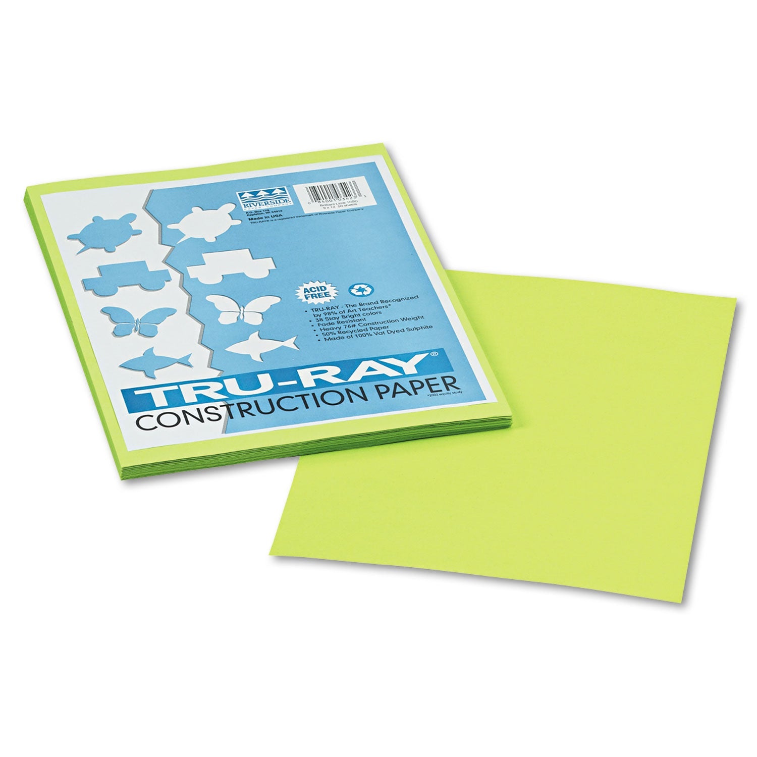 Pacon Tru-Ray Brilliant Lime Construction Paper