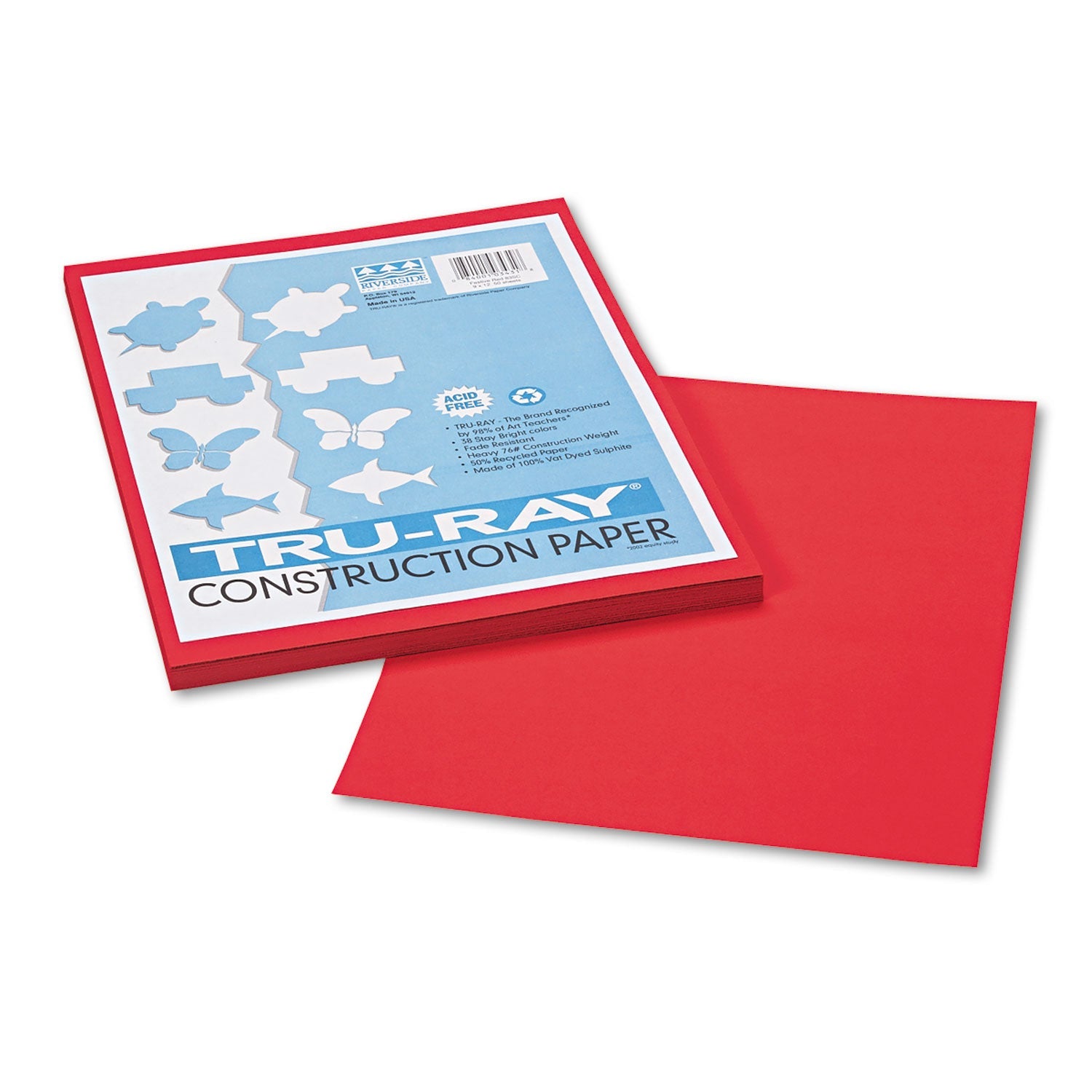 Pacon Tru-Ray Festive Red Construction Paper