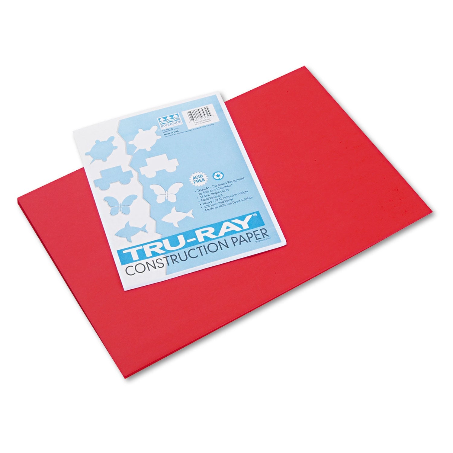 Tru-Ray Construction Paper | 12x18 Red, 50/Pack