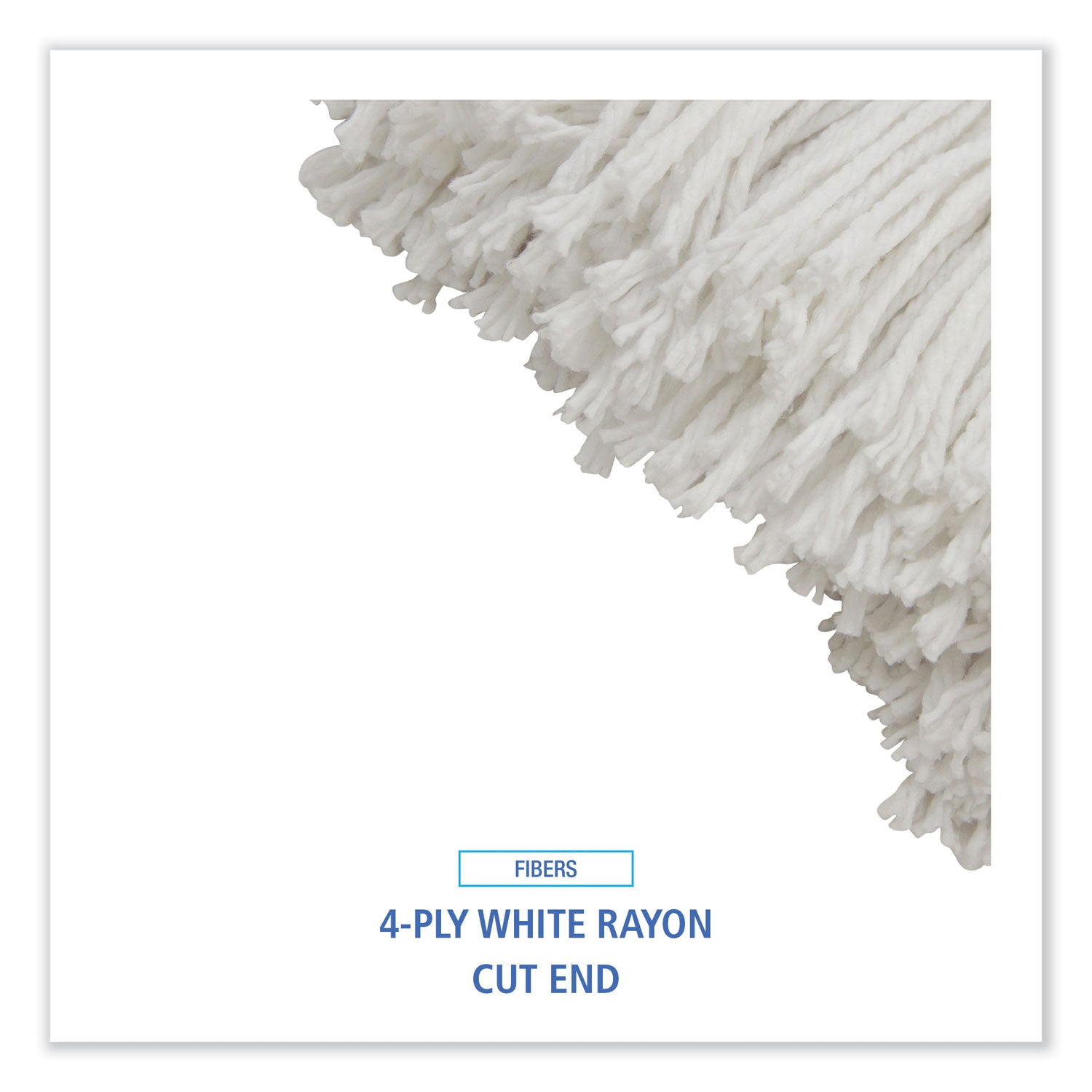 Boardwalk® Cut-End Lie-Flat Wet Mop Head, Rayon, 24oz, White