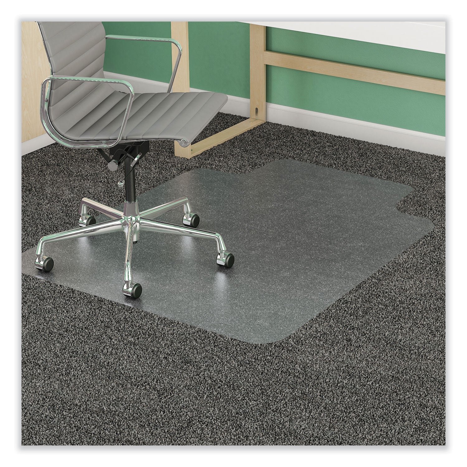 deflecto® Supermat Frequent Use Chair Mat For Medium Pile Carpet, 46 X 60, Wide Lipped, Clear