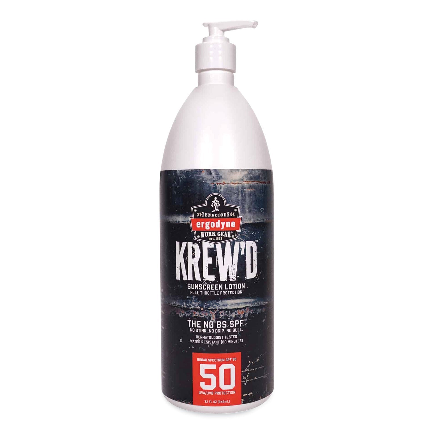 Krewd SPF 50 Sunscreen Lotion | 32oz Pump Bottle