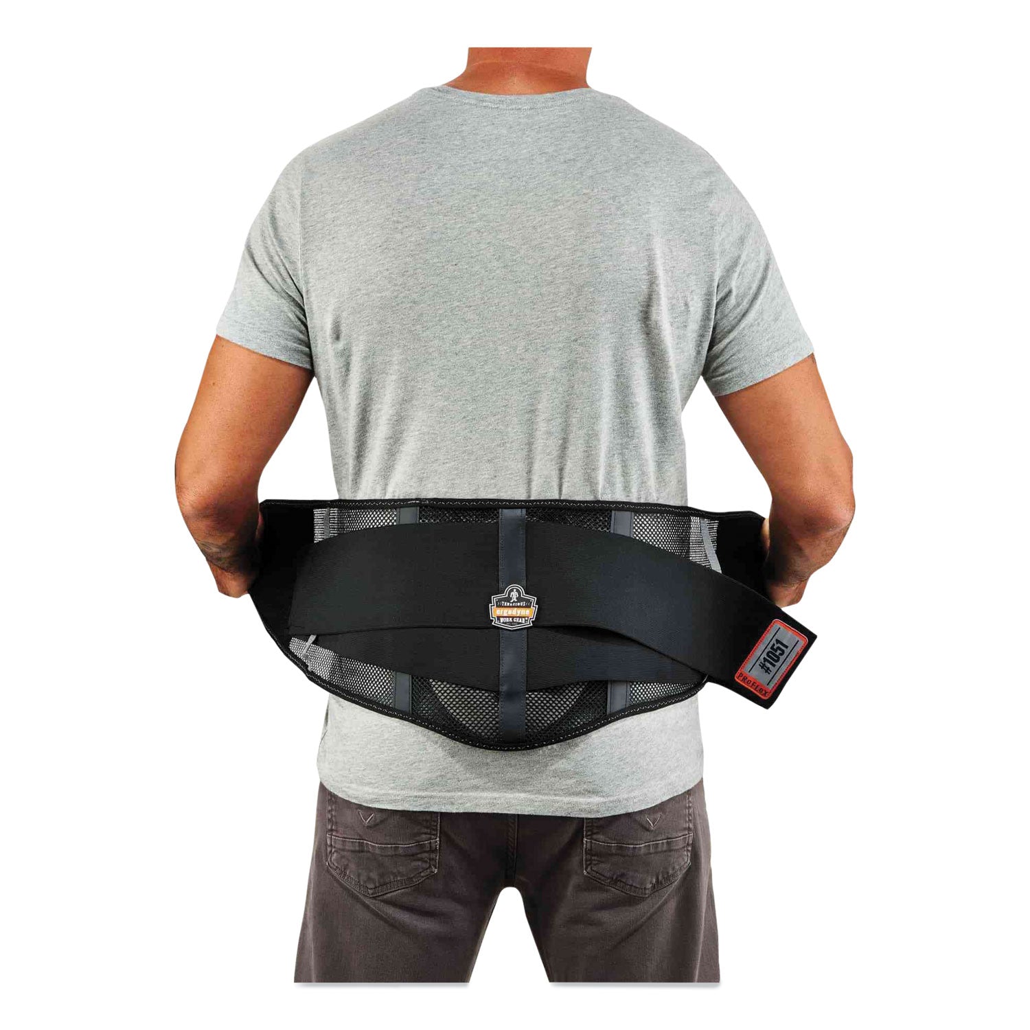 ergodyne® ProFlex 1051 Mesh Back Support, Small, 25" to 30" Waist, Black
