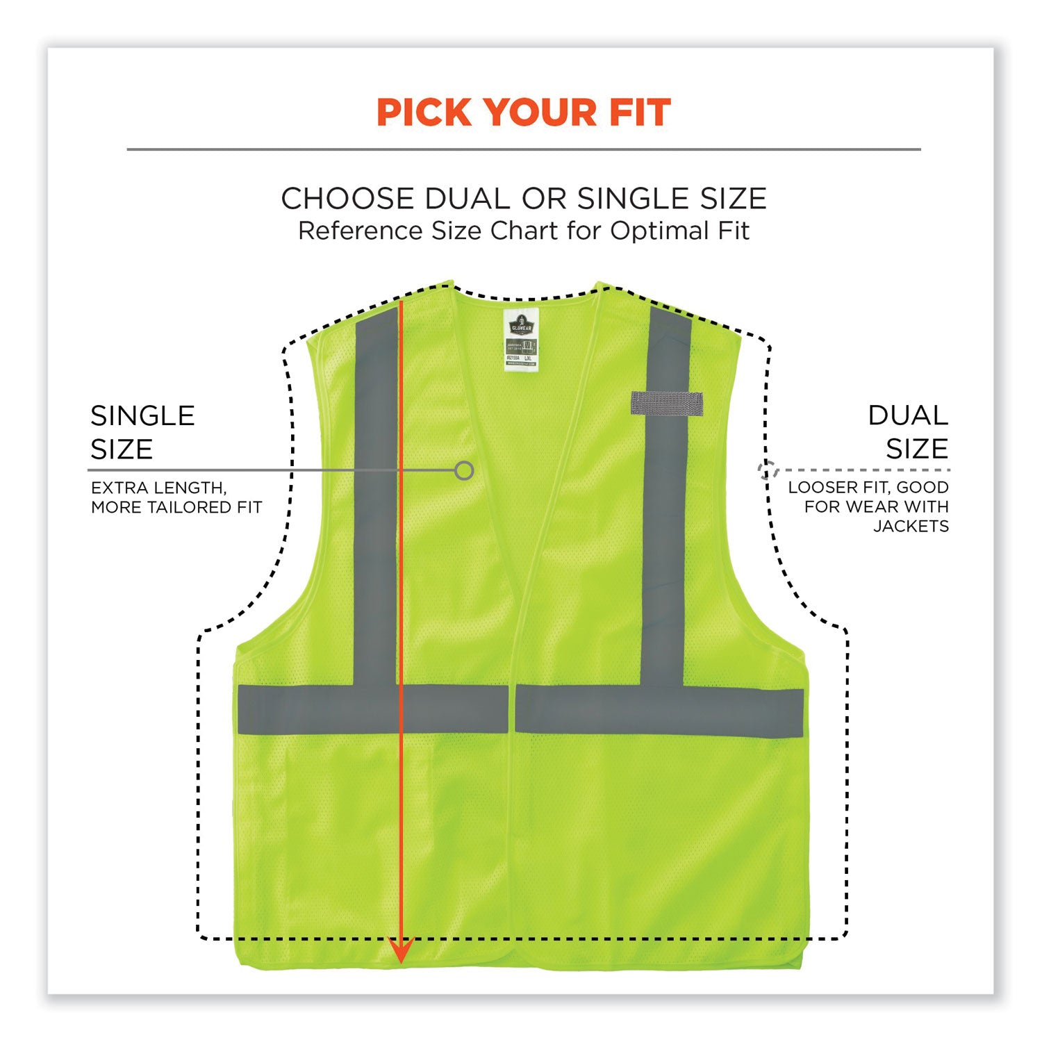 ergodyne® GloWear 8215BA Class 2 Economy Breakaway Mesh Vest, Polyester, X-Small, Lime