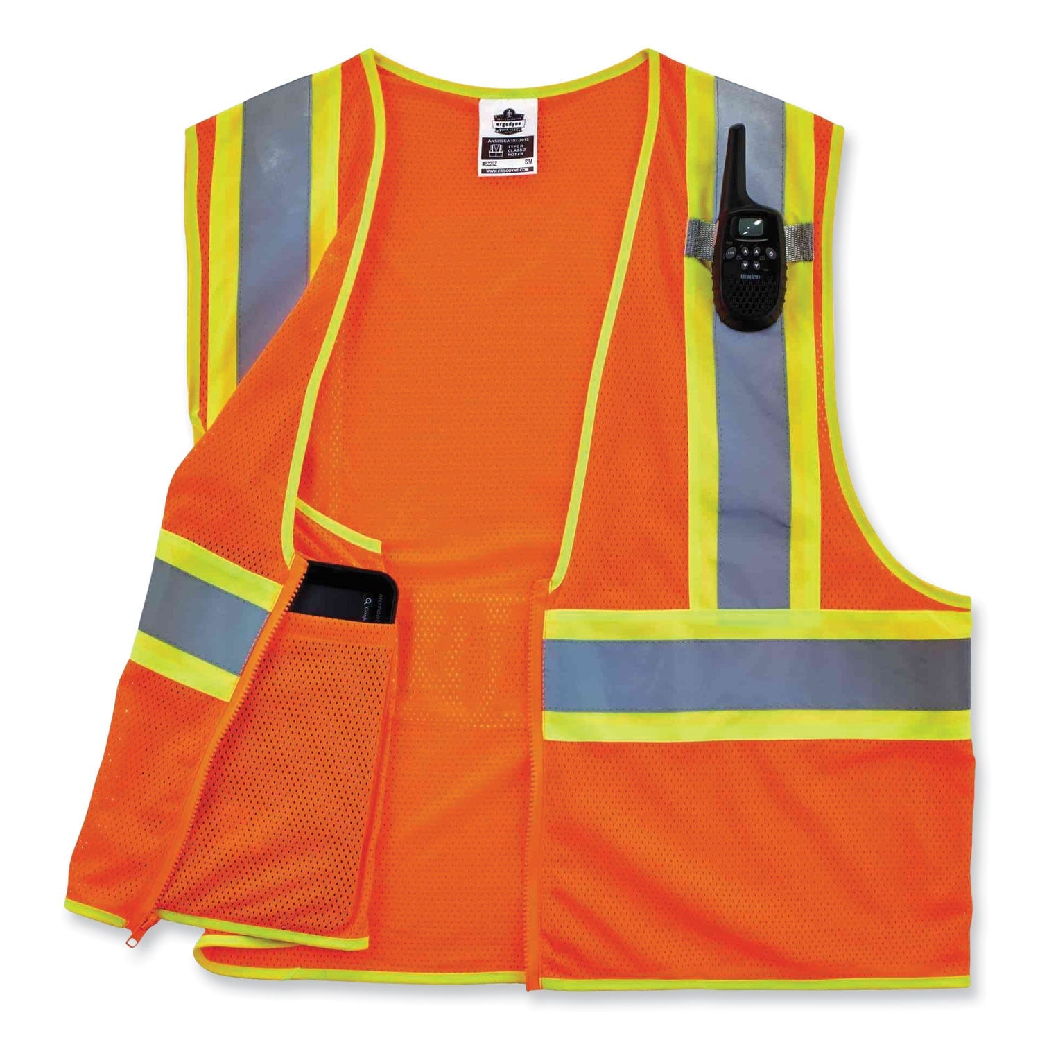 ergodyne® GloWear 8229Z Class 2 Economy Two-Tone Zipper Vest, Polyester, 4X-Large/5X-Large, Orange