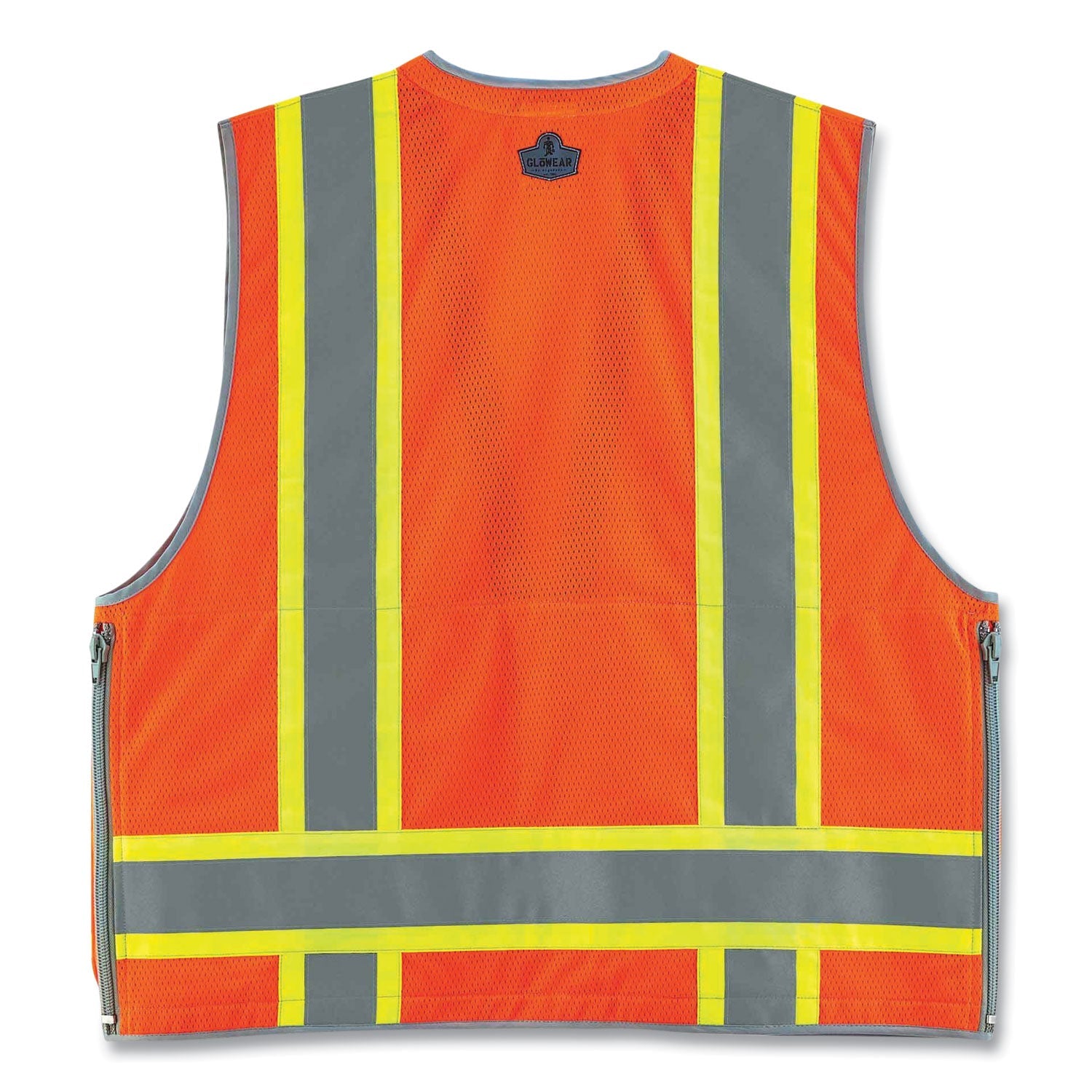 ergodyne® GloWear 8254HDZ Class 2 Heavy-Duty Surveyors Zipper Vest, Polyester, Large/X-Large, Orange