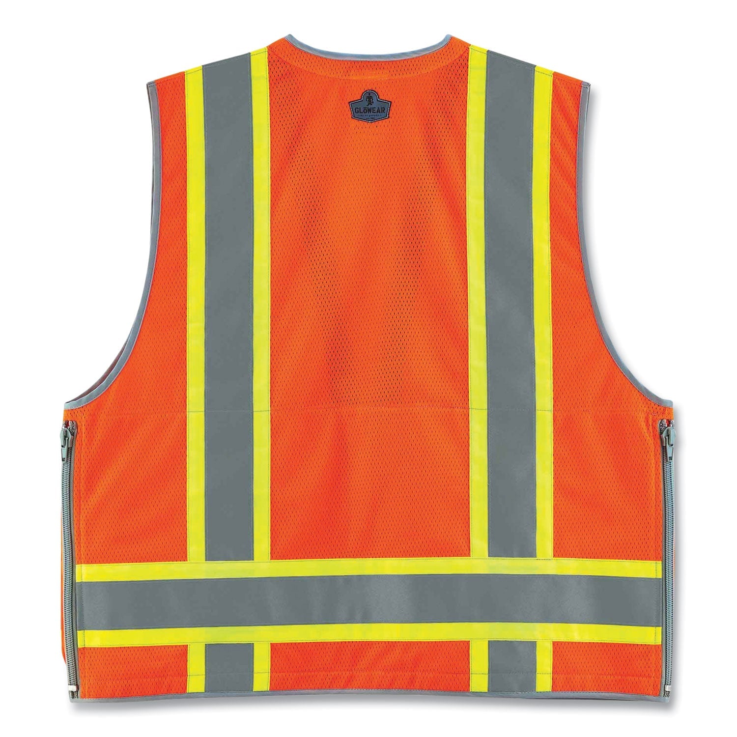 ergodyne® GloWear 8254HDZ Class 2 Heavy-Duty Surveyors Zipper Vest, Polyester, 2X-Large/3X-Large, Orange