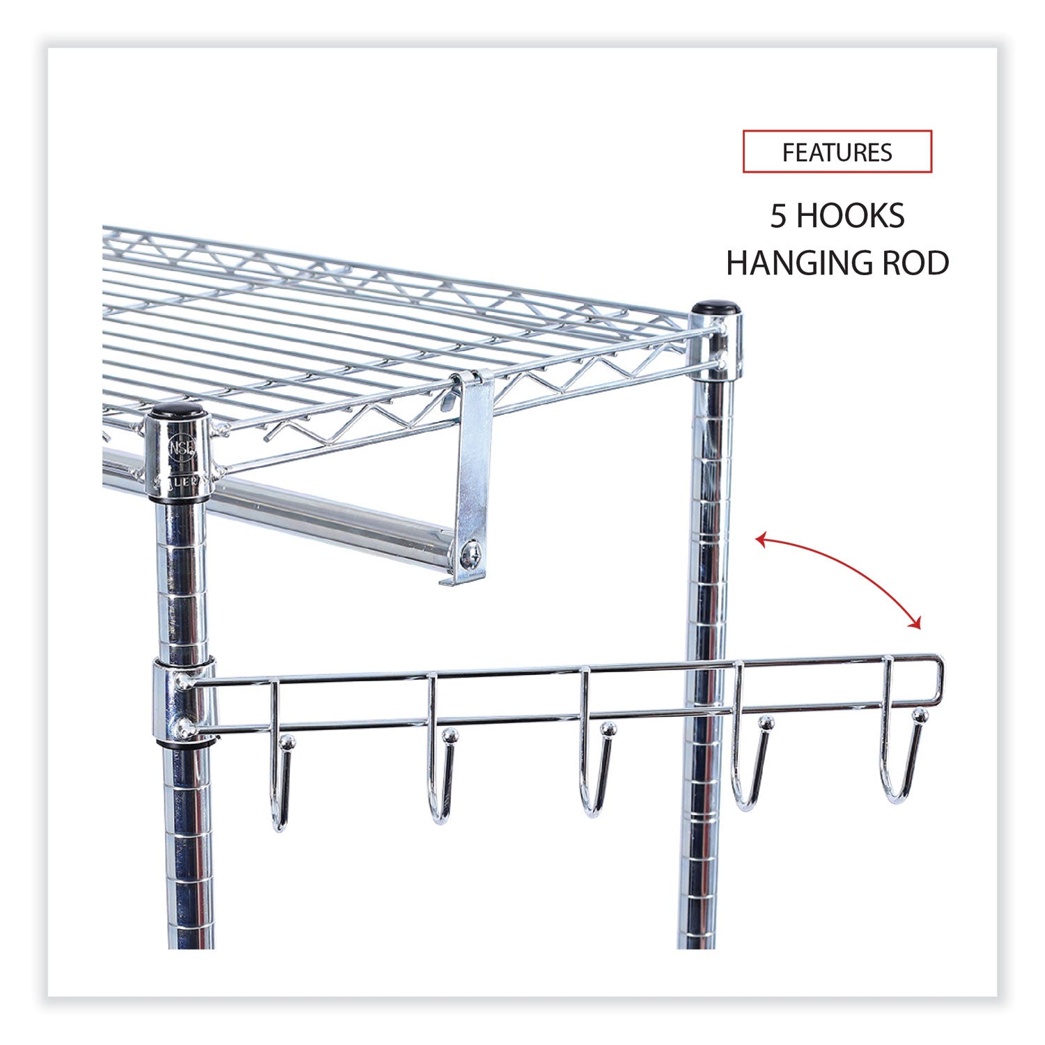 Alera® Wire Shelving Garment Rack, 30 Garments, 36w X 18d X 75h, Silver
