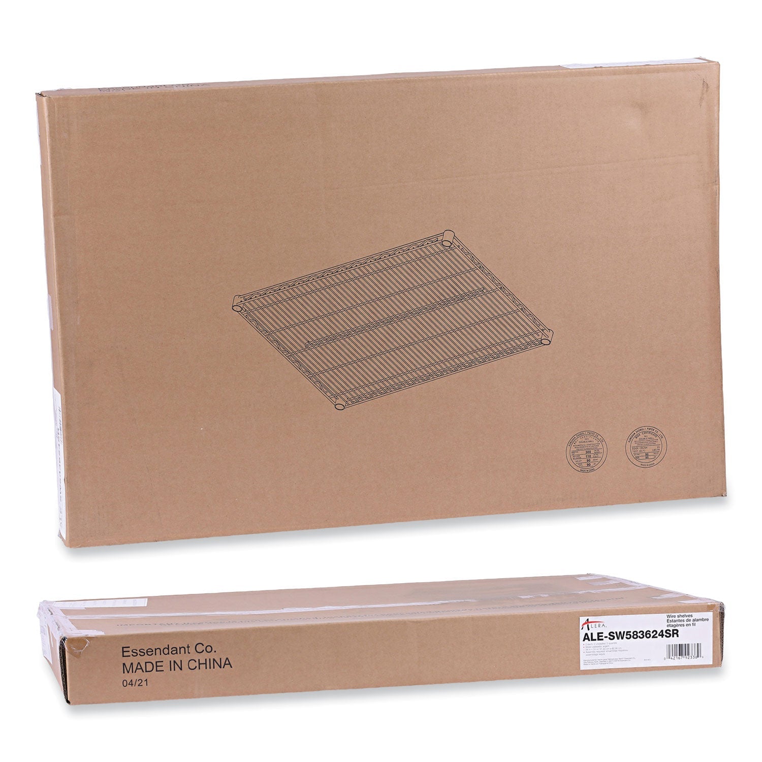 Alera® Industrial Wire Shelving Extra Wire Shelves, 36w X 24d, Silver, 2 Shelves/carton